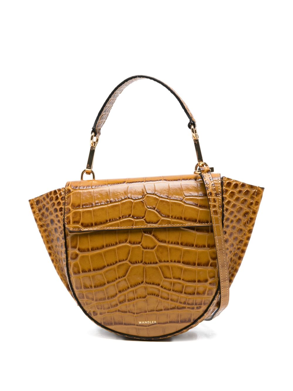 WANDLER Mini Croco Handbag with Magnetic Closure