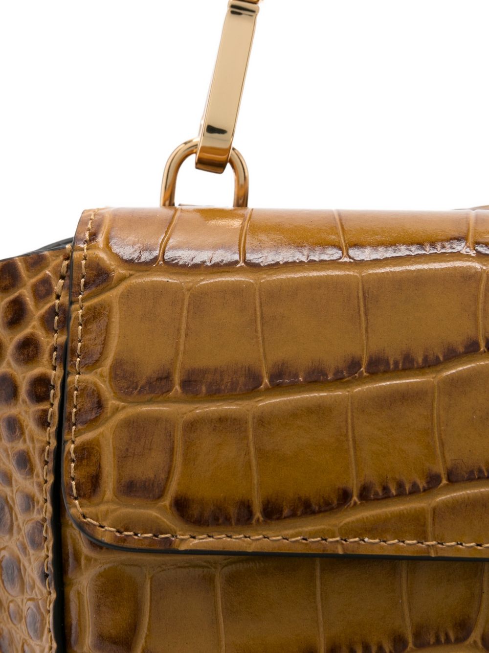 WANDLER Mini Croco Handbag with Magnetic Closure