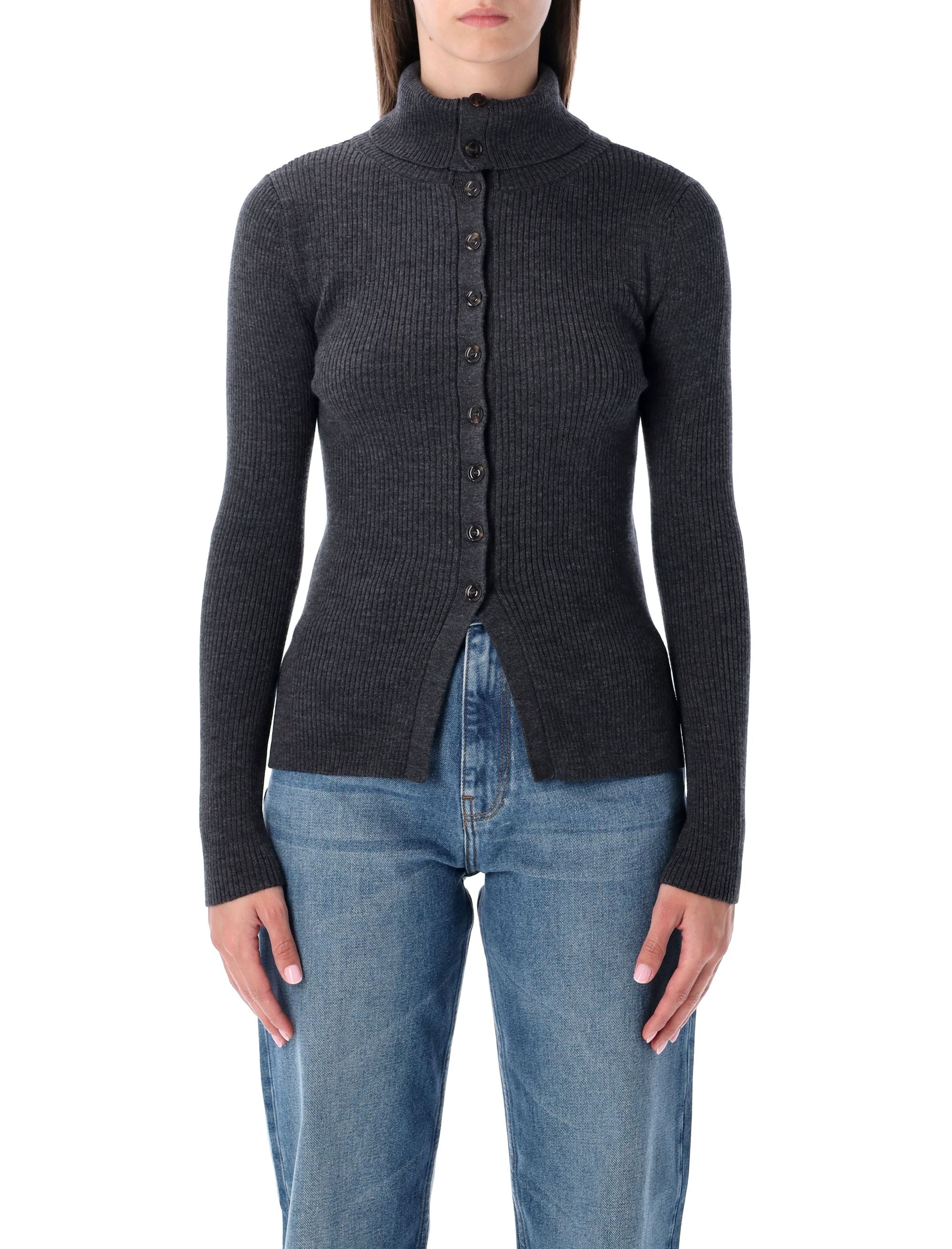 SESSUN Ribbed Wool Cardigan - Slim Fit