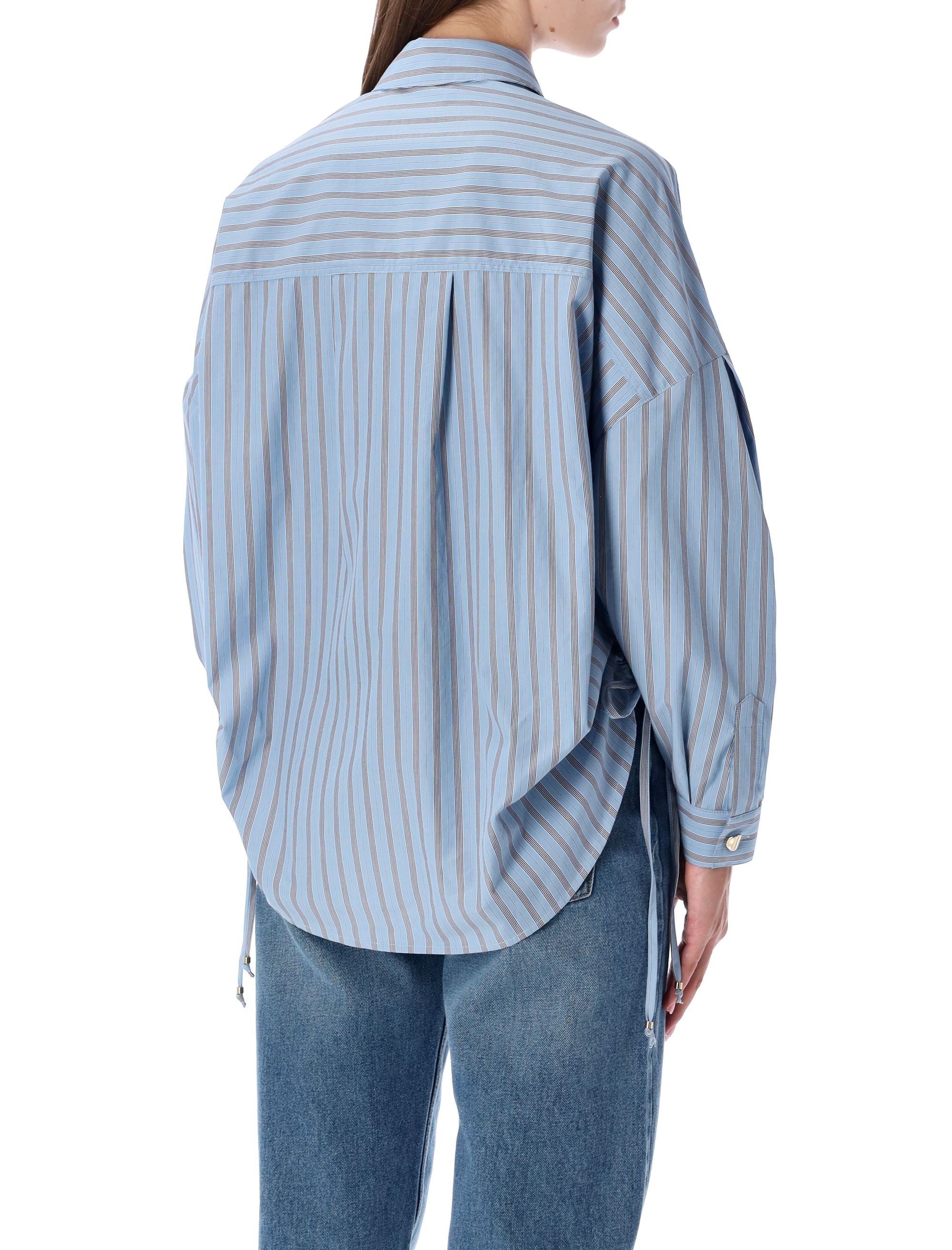SESSUN Oversized Striped Poplin Shirt - Relaxed Fit