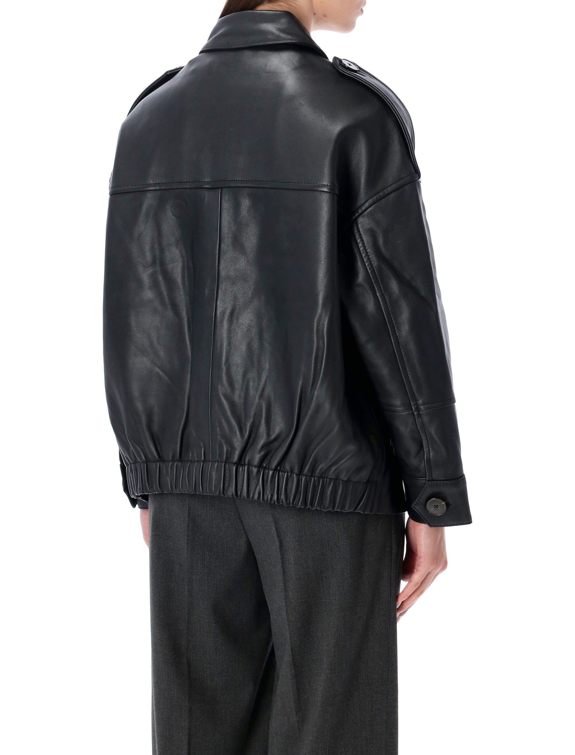 SESSUN Mini Lamb Leather Jacket for Women