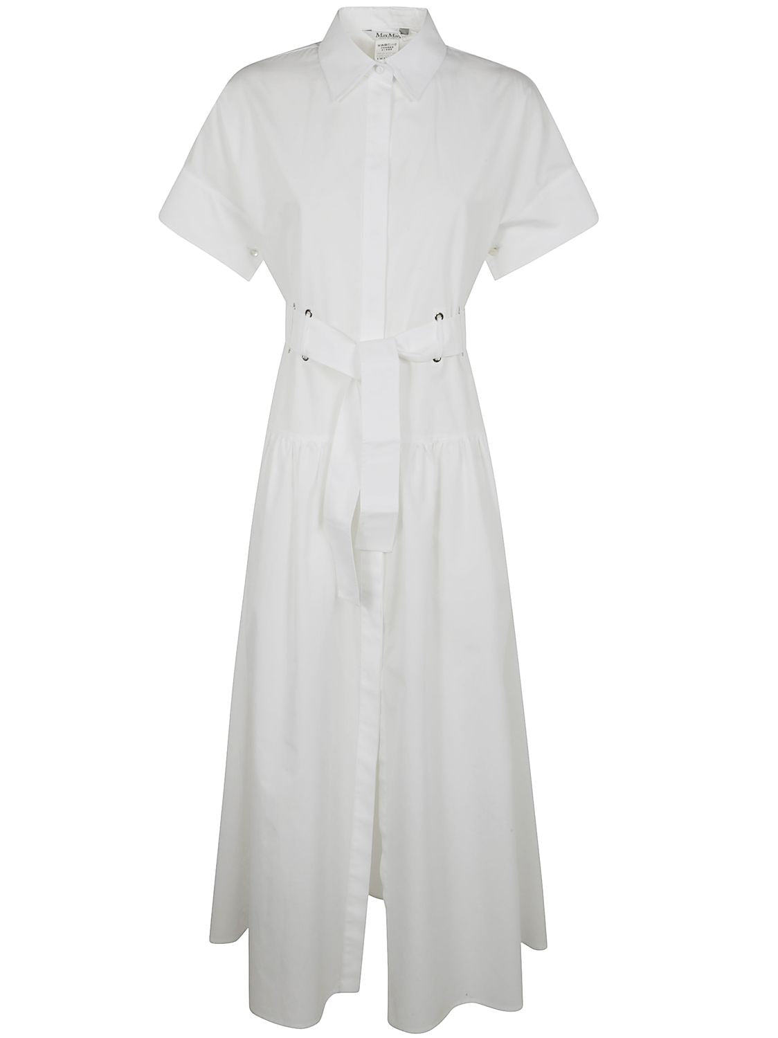 MAX MARA Belted Short Sleeves Popeline Dress