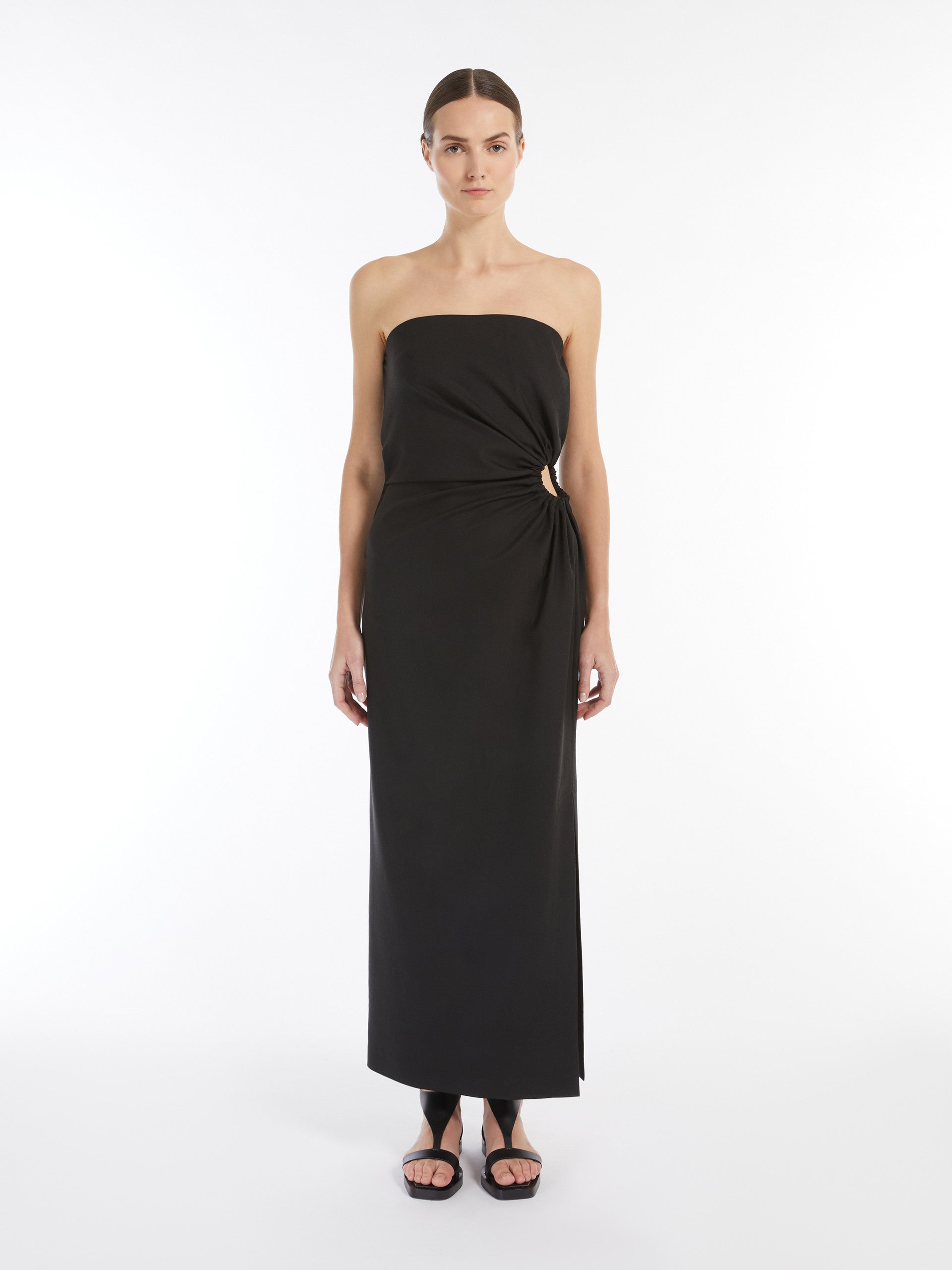 MAX MARA Asymmetrical Cut-Out Mini Dress (Size 36)