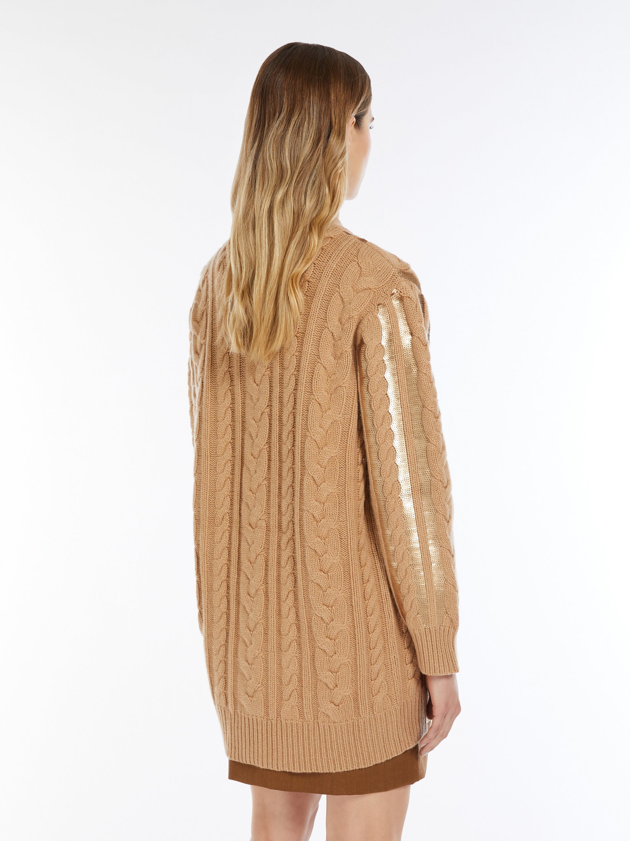 MAX MARA V-Neck Mini Cardigan with Sequins - Size S