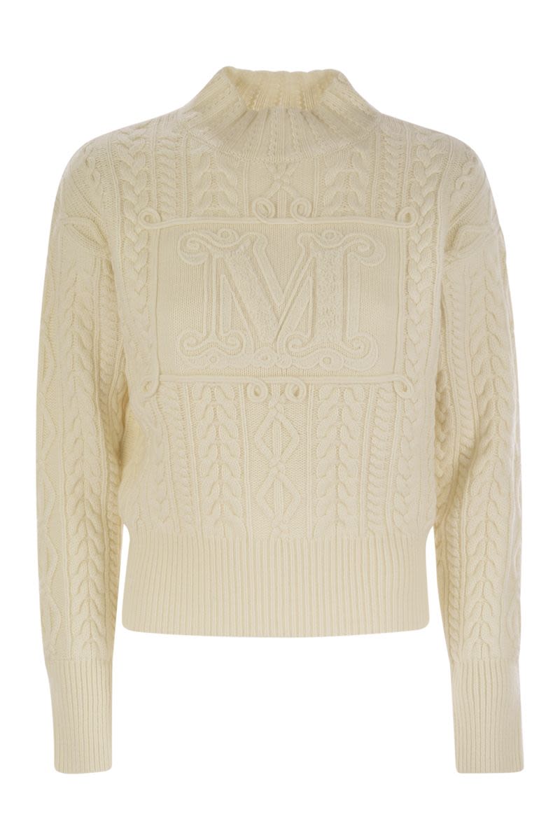MAX MARA Mini Braid Pattern Wool and Cashmere Sweater