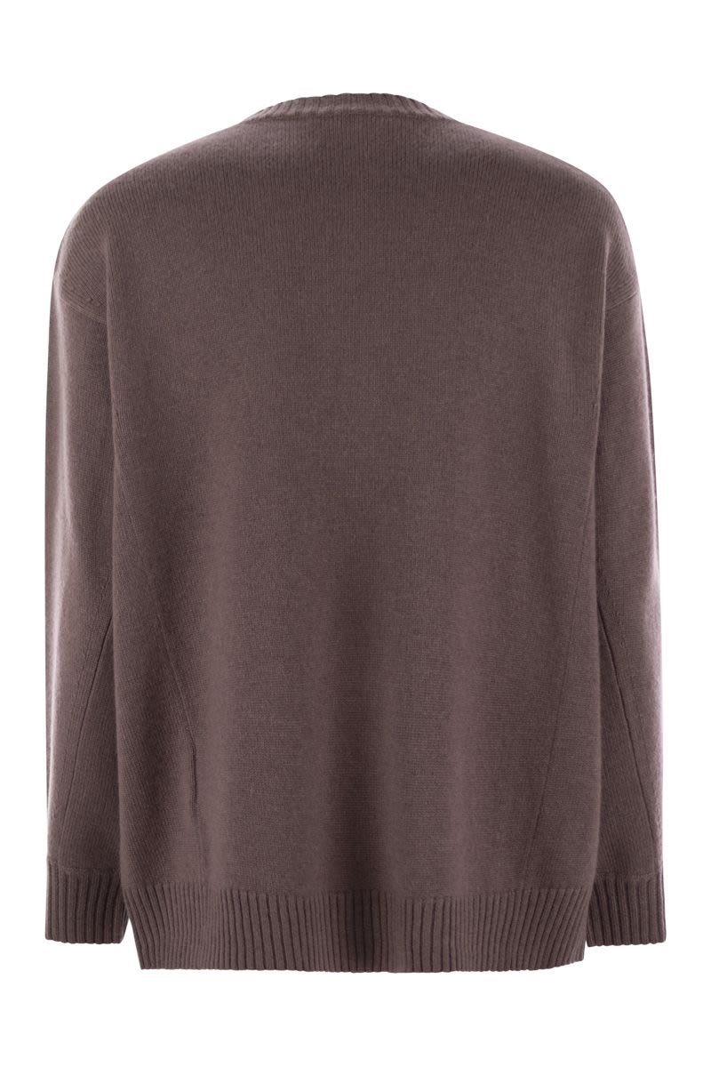 MAX MARA Oversized Monogram Pullover in Wool and Cashmere - Relaxed Fit
