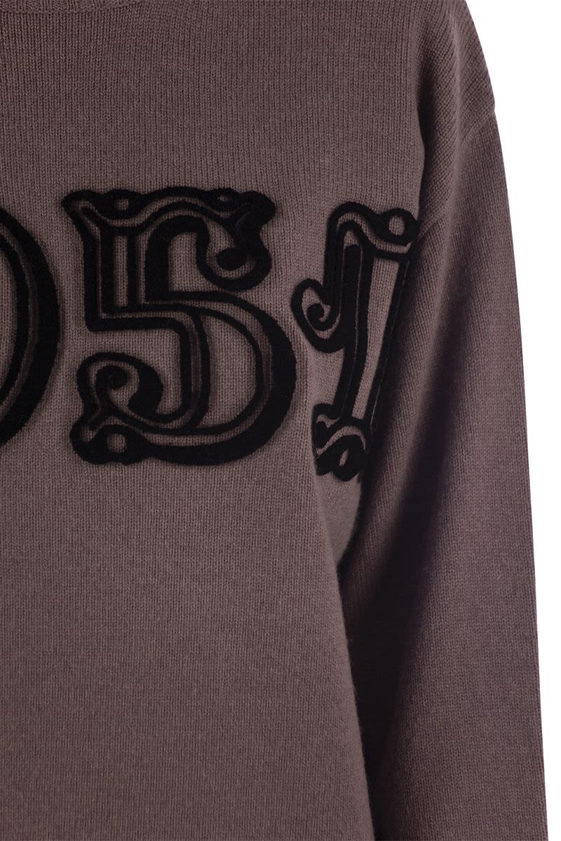 MAX MARA Oversized Monogram Pullover in Wool and Cashmere - Relaxed Fit