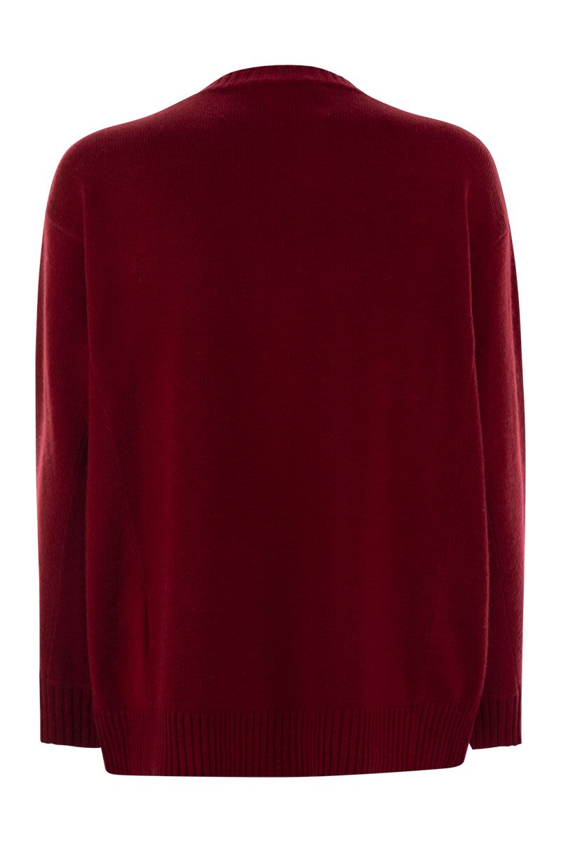 MAX MARA Oversized Monogram Pullover in Wool and Cashmere - Relaxed Fit