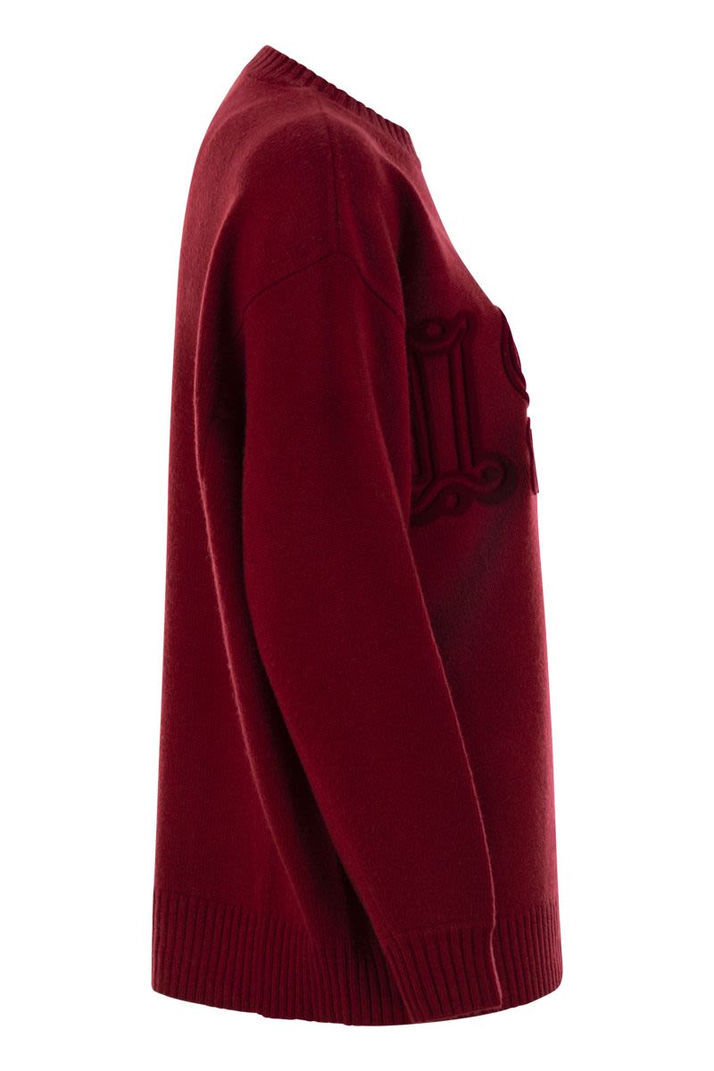 MAX MARA Oversized Monogram Pullover in Wool and Cashmere - Relaxed Fit