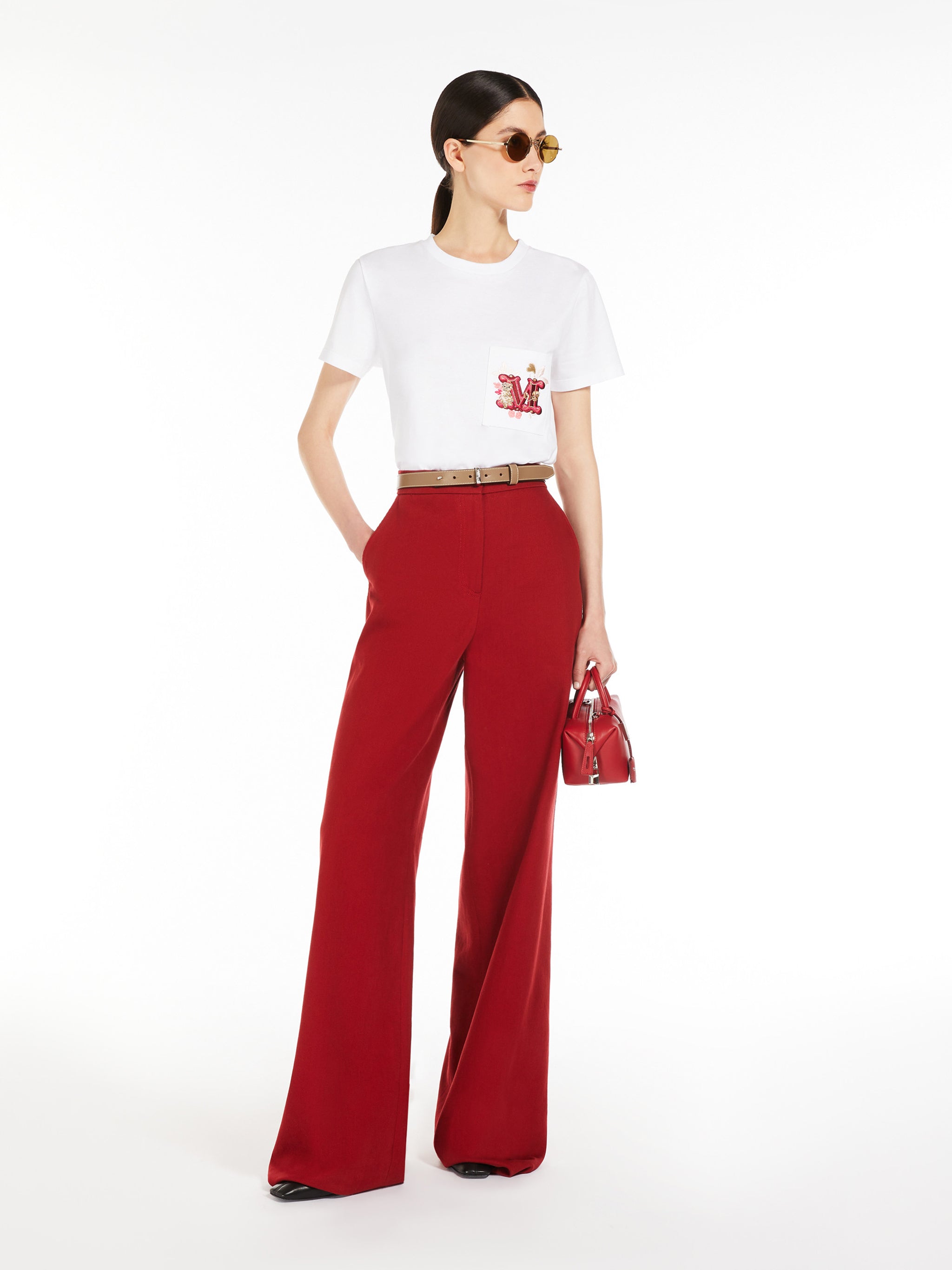 MAX MARA Embroidered Monogram T-Shirt - Size S