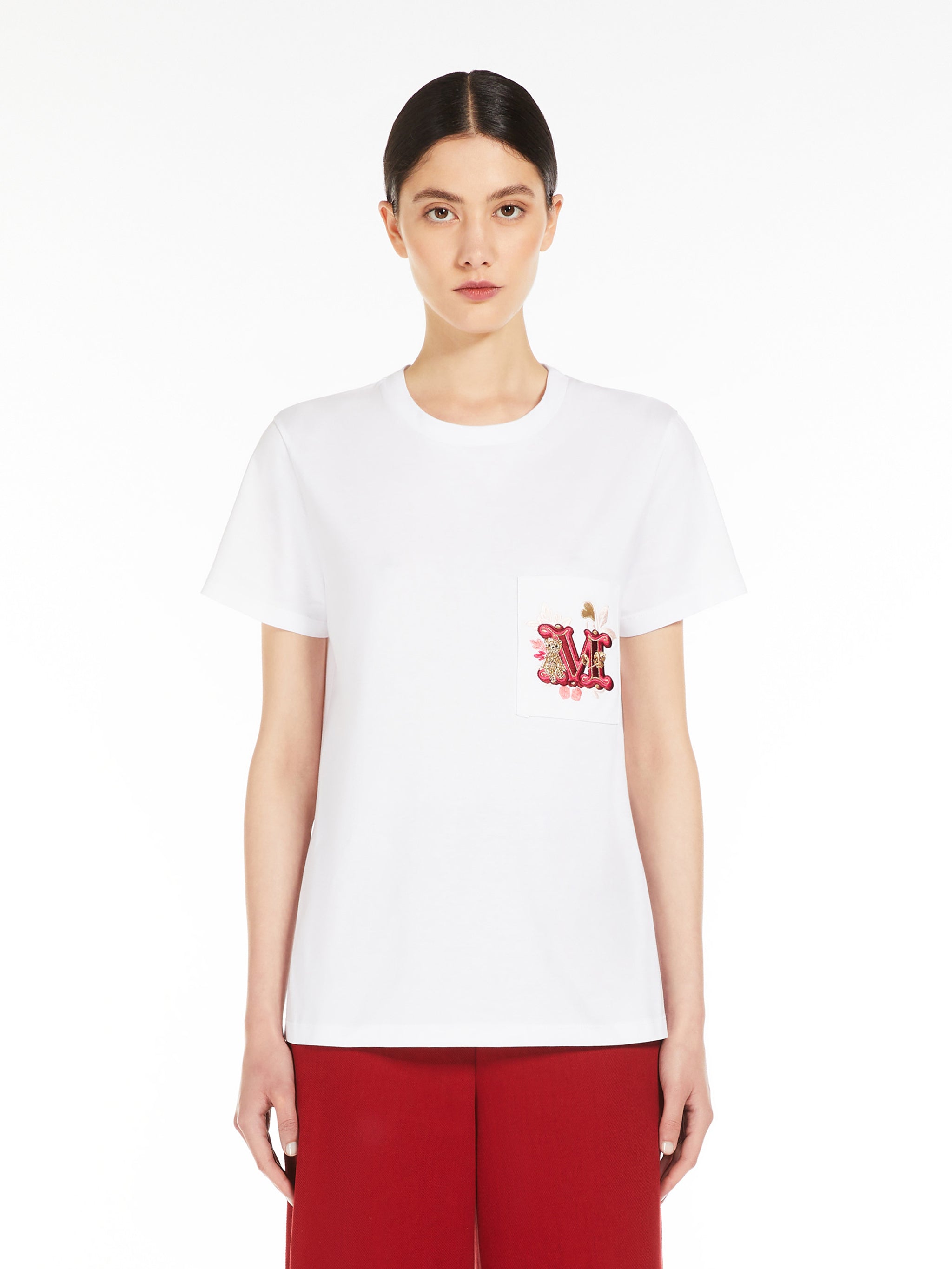 MAX MARA Embroidered Monogram T-Shirt - Size S