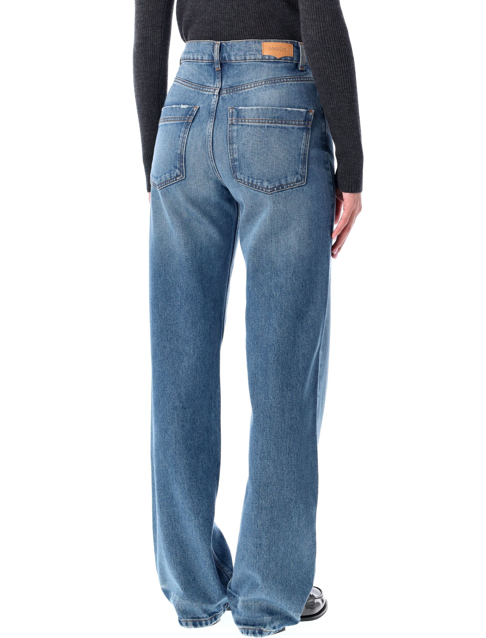 SESSUN Straight-Leg Relaxed Fit Jeans - Size 36