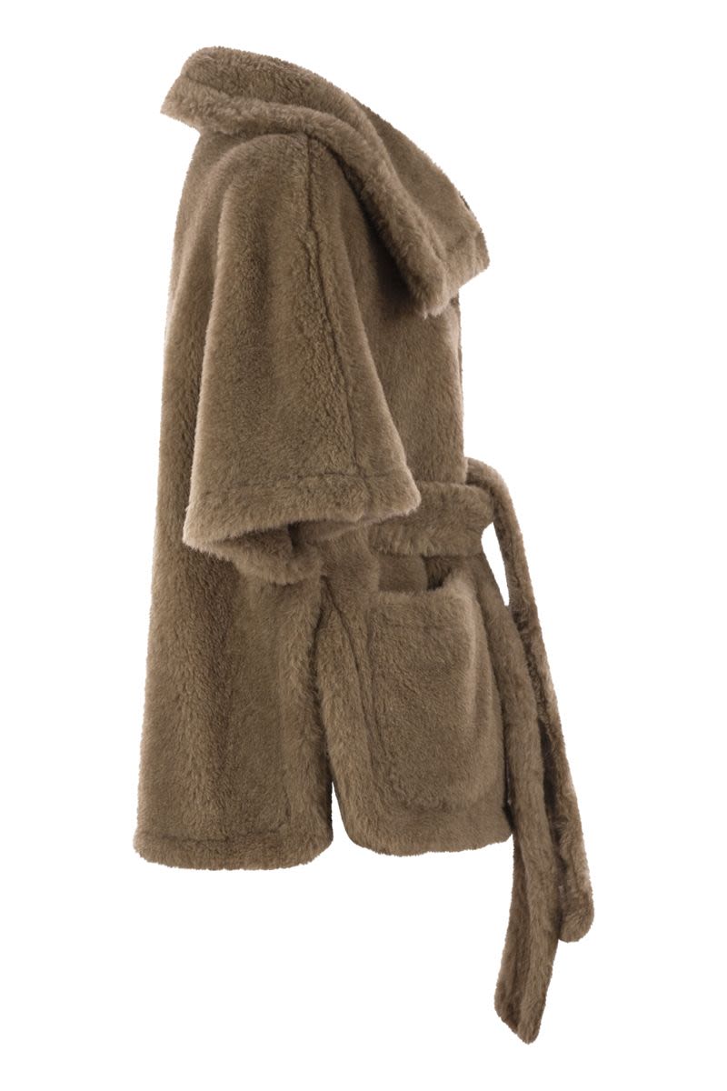 MAX MARA Mini Teddy Fabric Hooded Jacket with Belt