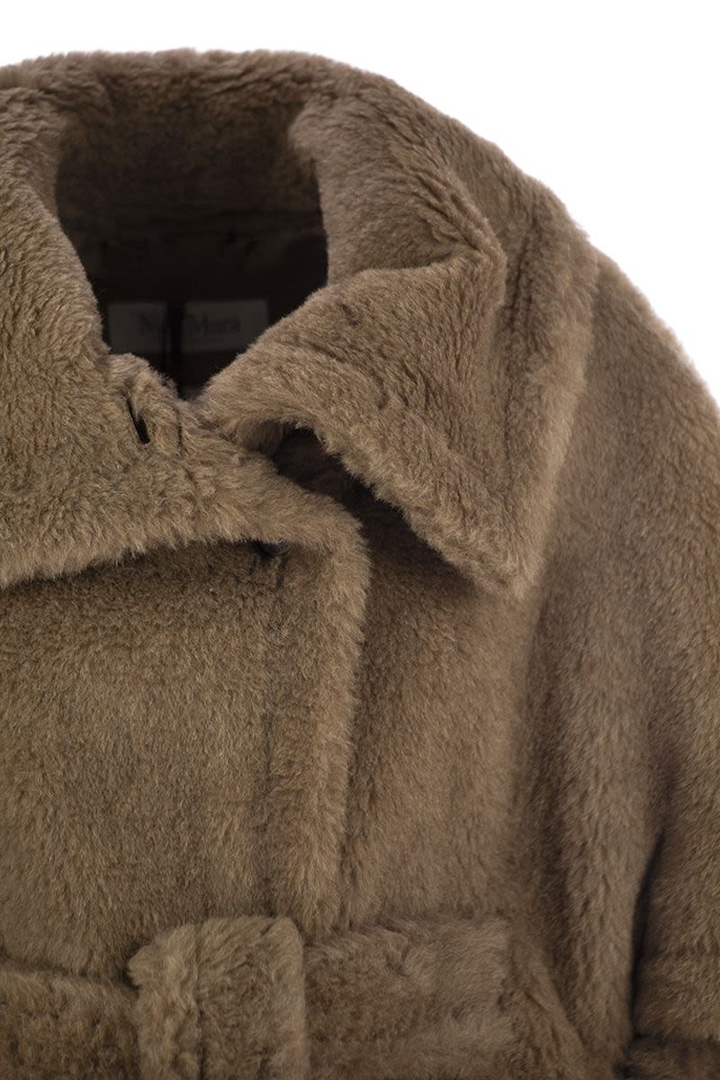 MAX MARA Mini Teddy Fabric Hooded Jacket with Belt