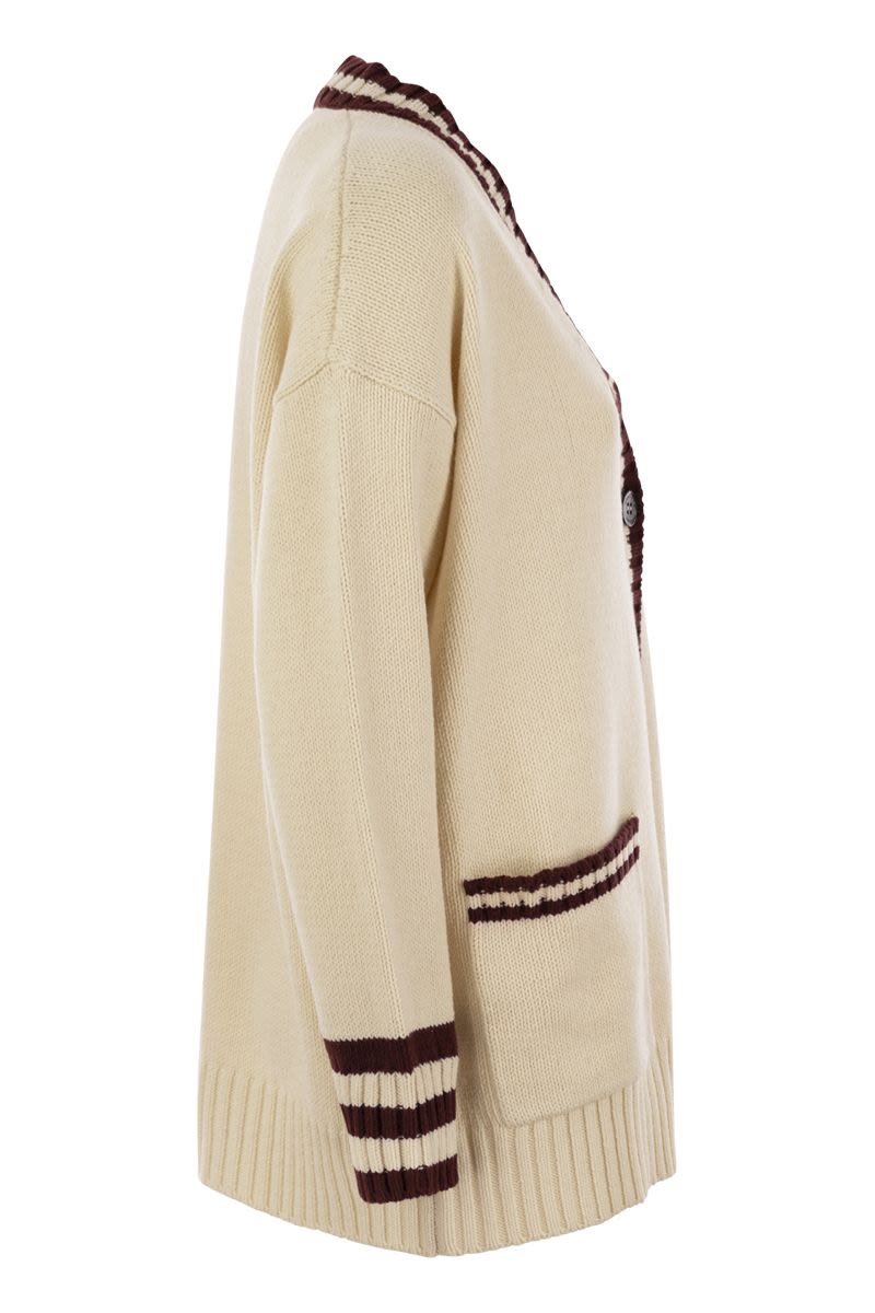 WEEKEND MAX MARA Oversized Cardigan with Contrasting Edges