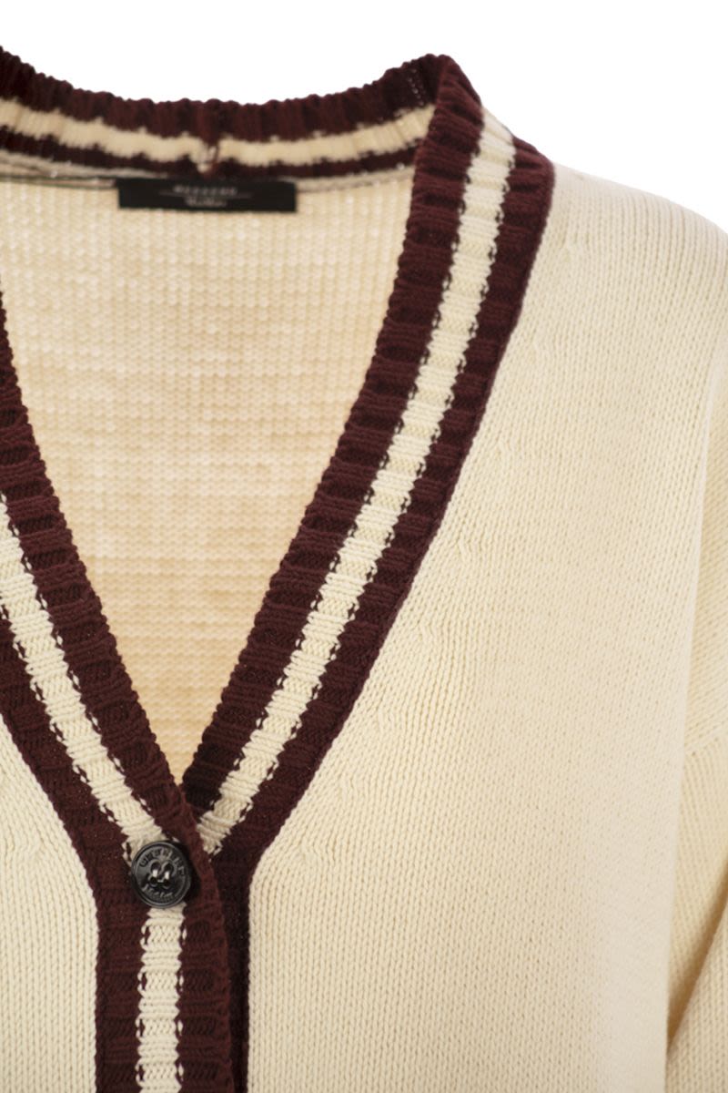 WEEKEND MAX MARA Oversized Cardigan with Contrasting Edges