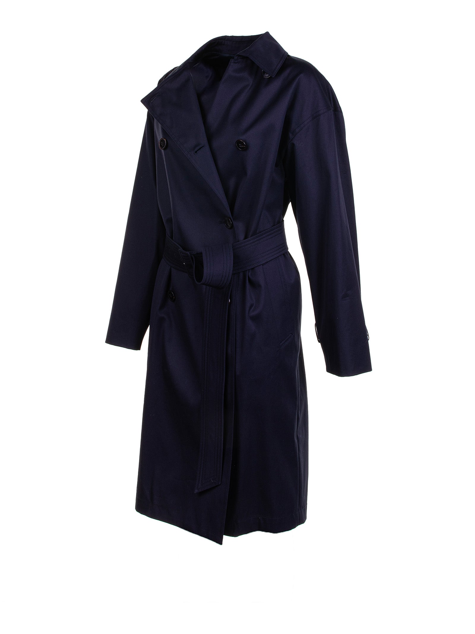 MAX MARA STUDIO Cotton Gabardine Trench Coat for Women