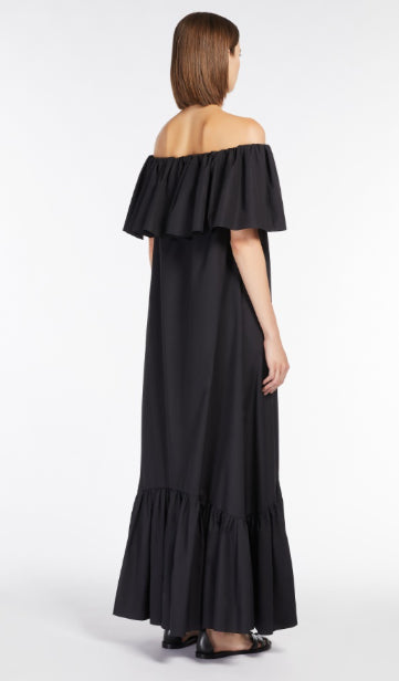 MAX MARA STUDIO Off-Shoulder Flared Hem Mini Dress