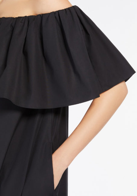 MAX MARA STUDIO Off-Shoulder Flared Hem Mini Dress