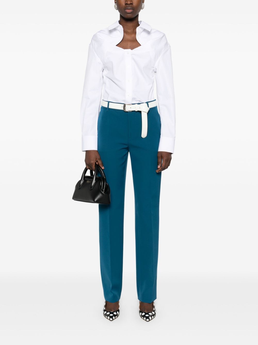 MOSCHINO JEANS High-Waisted Polyester Pants for Women