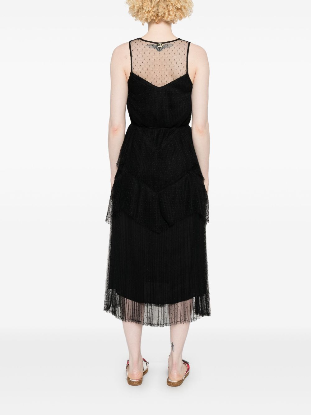 TWIN-SET Elegant Layered Dress with Concealed Side Fastening