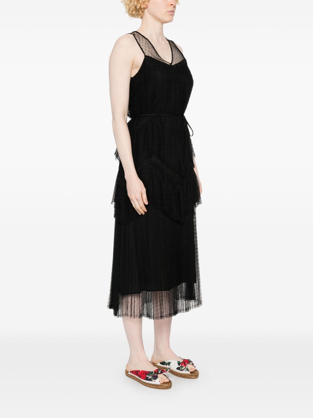 TWIN-SET Elegant Layered Dress with Concealed Side Fastening