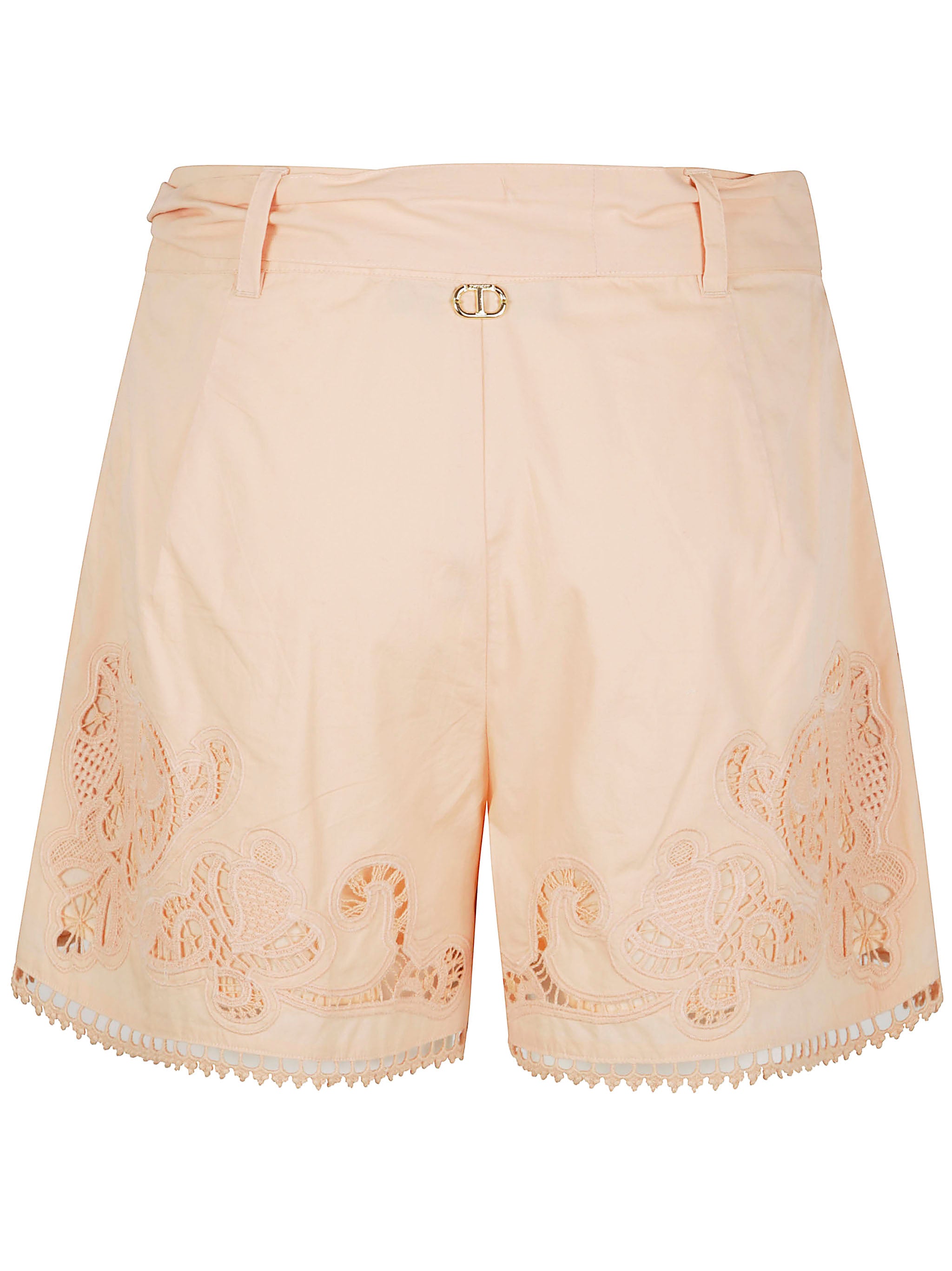 TWIN-SET Embroidered Detail Mini Shorts