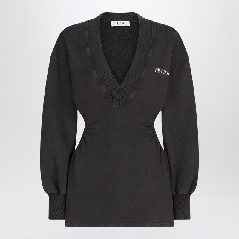 THE ATTICO Washed-Effect Mini Dress with Logo