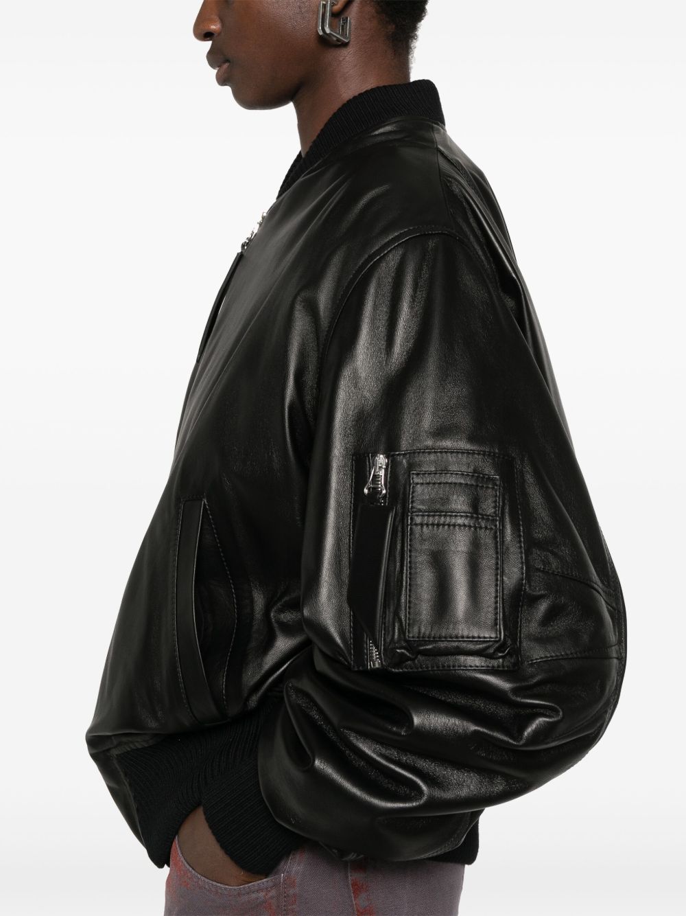 THE ATTICO Leather Bomber Jacket - Women's FW25