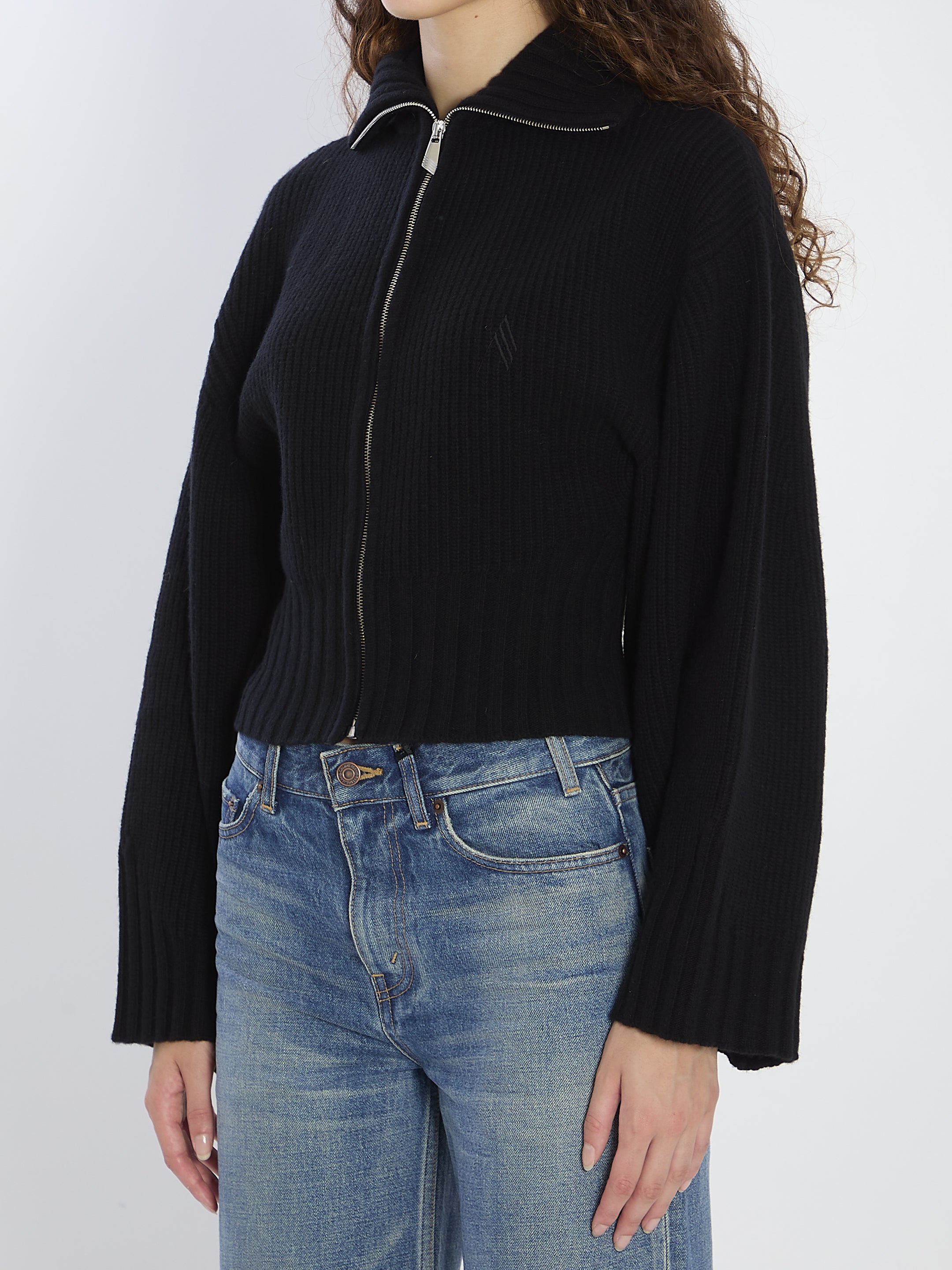 THE ATTICO Cropped Zip-Up Cardigan for Women