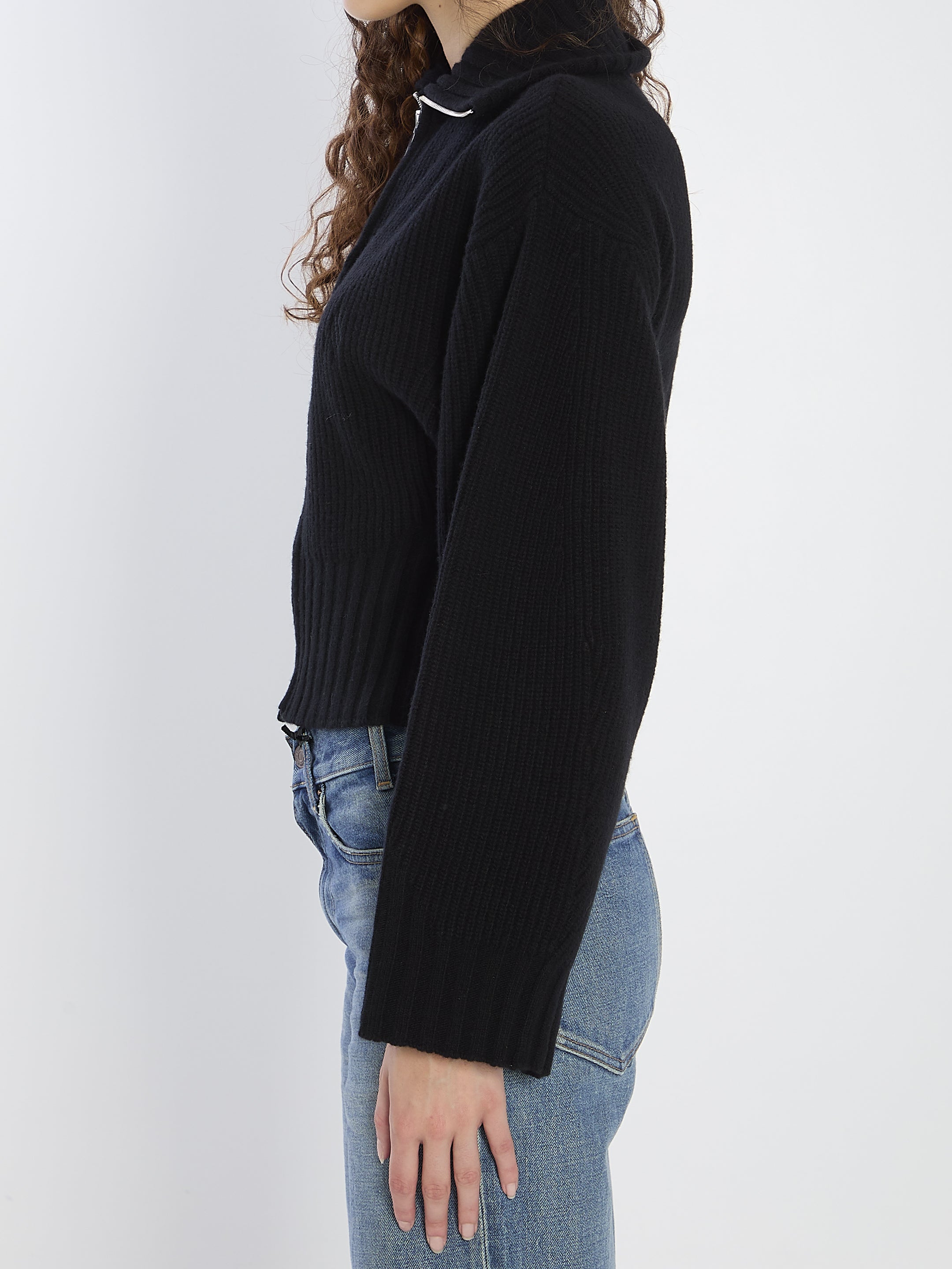 THE ATTICO Cropped Zip-Up Cardigan for Women
