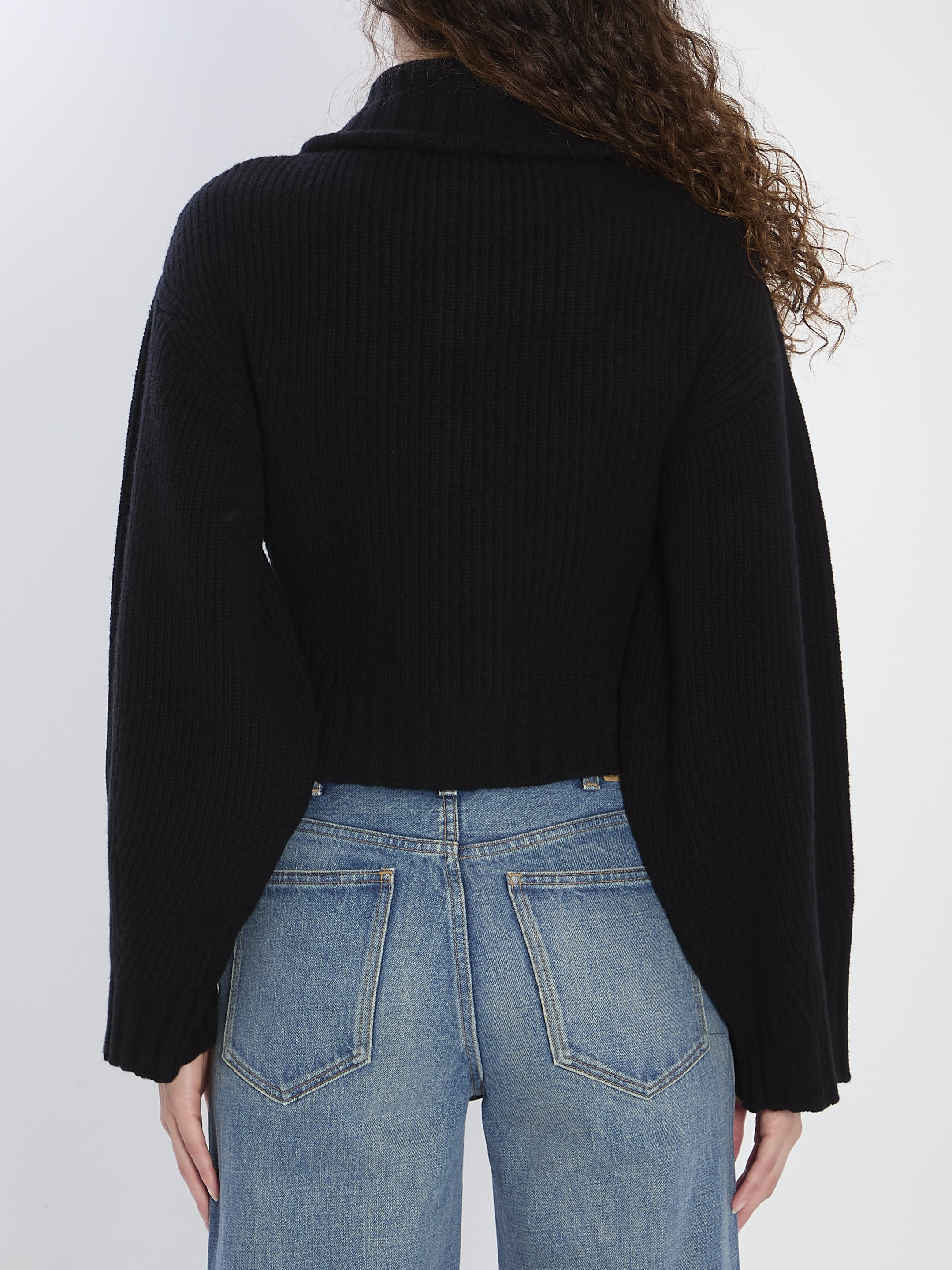 THE ATTICO Cropped Zip-Up Cardigan for Women