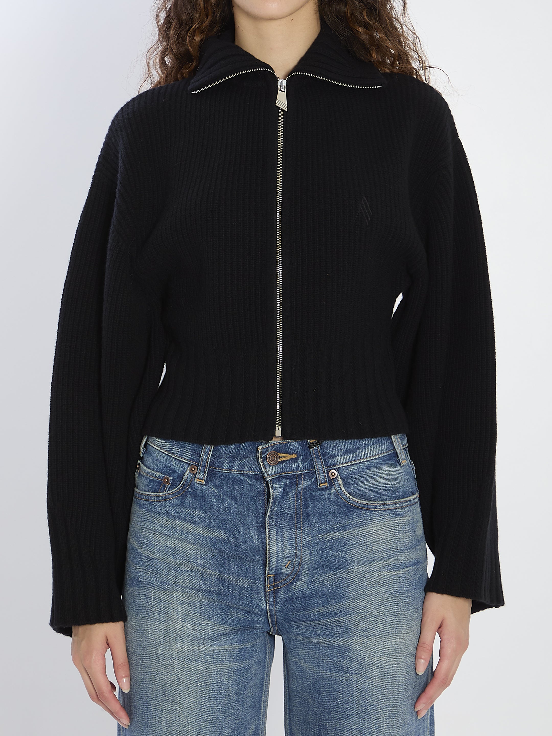 THE ATTICO Cropped Zip-Up Cardigan for Women