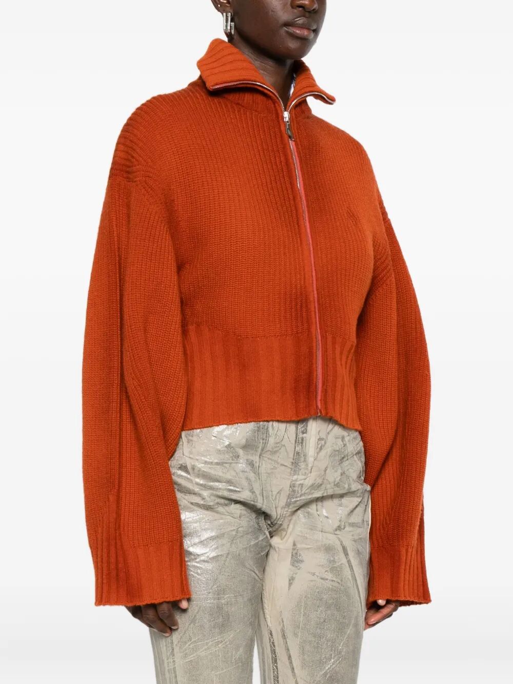 THE ATTICO Chic Ribbed Cardigan