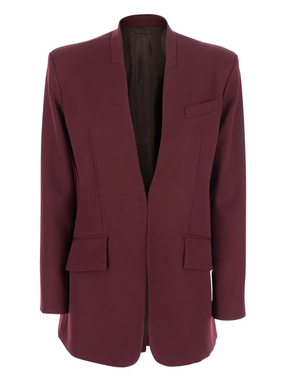 THE ATTICO Gabardine Blazer with Padded Shoulders