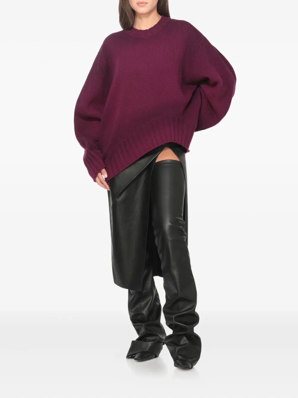 THE ATTICO Oversized Wool Blend Sweater