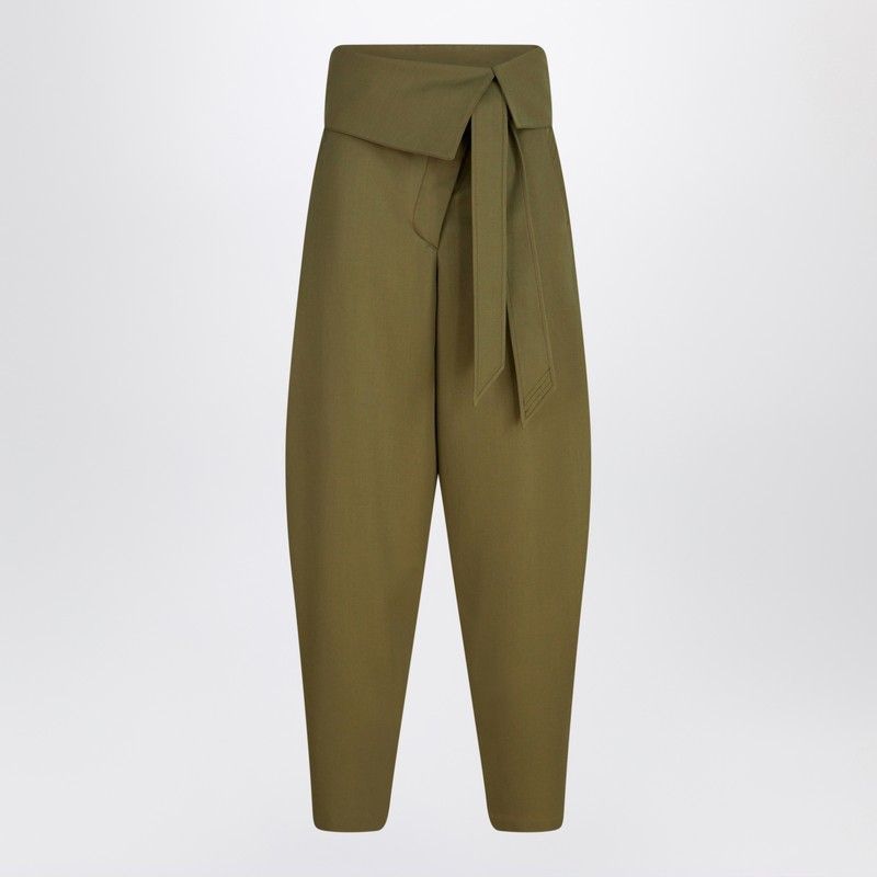 THE ATTICO Wide-Leg Wool Gabardine Trousers - FW25