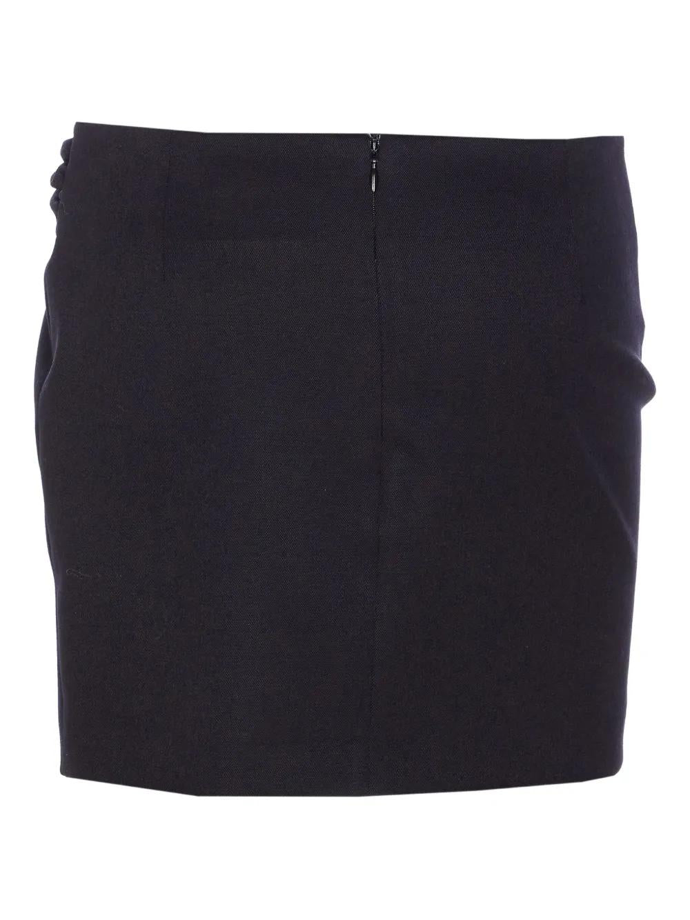 THE ATTICO Draped Mini Skirt with Plaque Embellishment