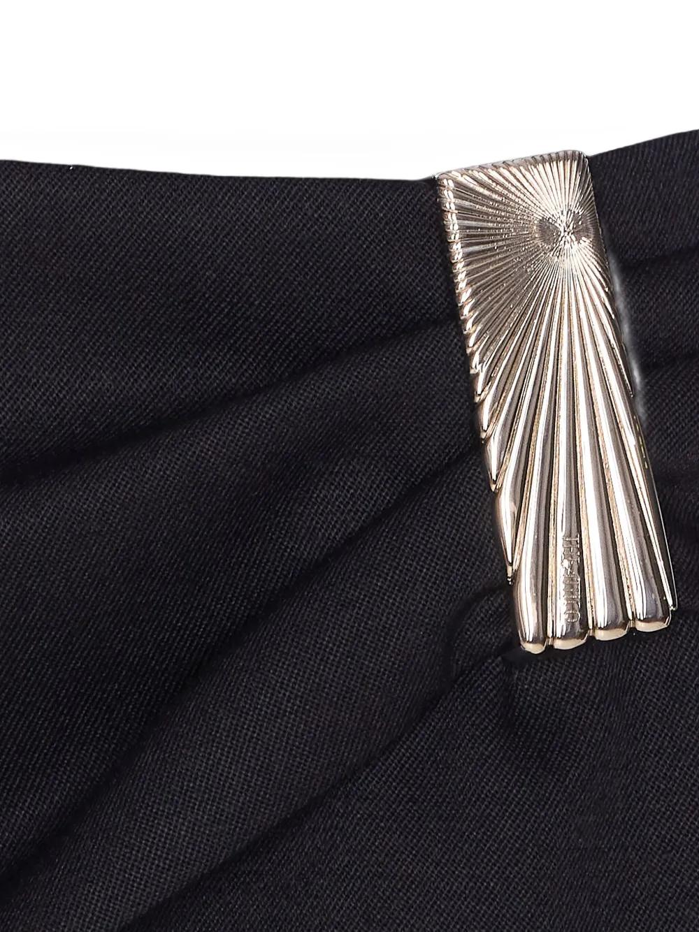 THE ATTICO Draped Mini Skirt with Plaque Embellishment