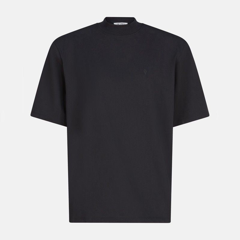 THE ATTICO Classic Cotton T-Shirt with Ribbed Neck