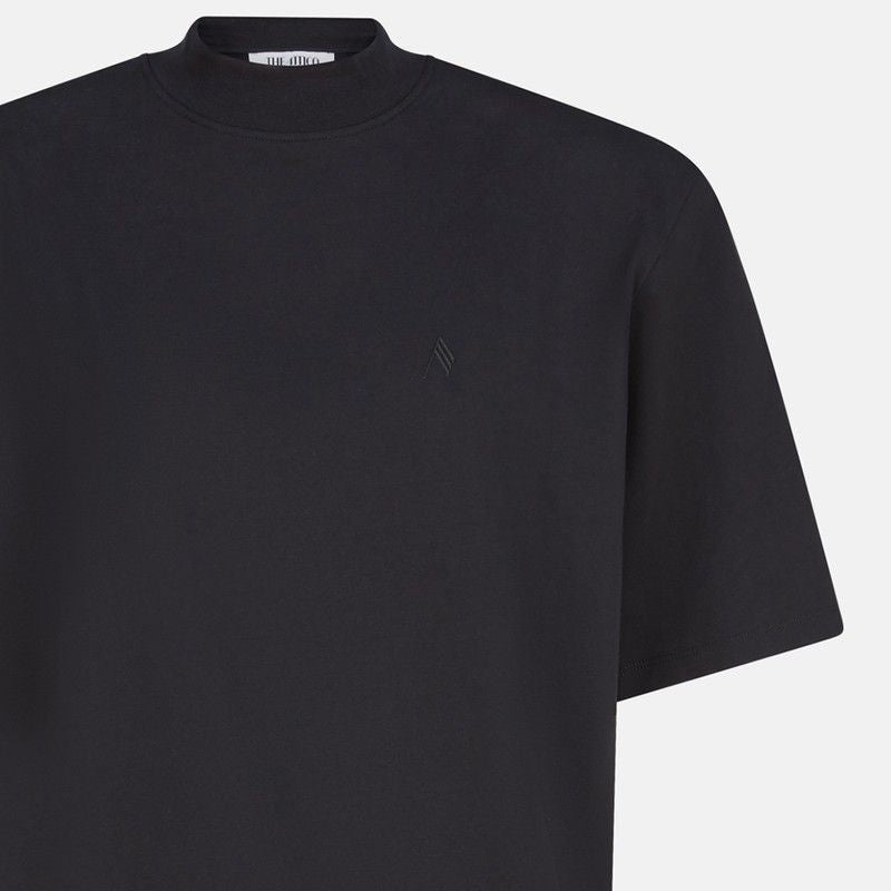 THE ATTICO Classic Cotton T-Shirt with Ribbed Neck