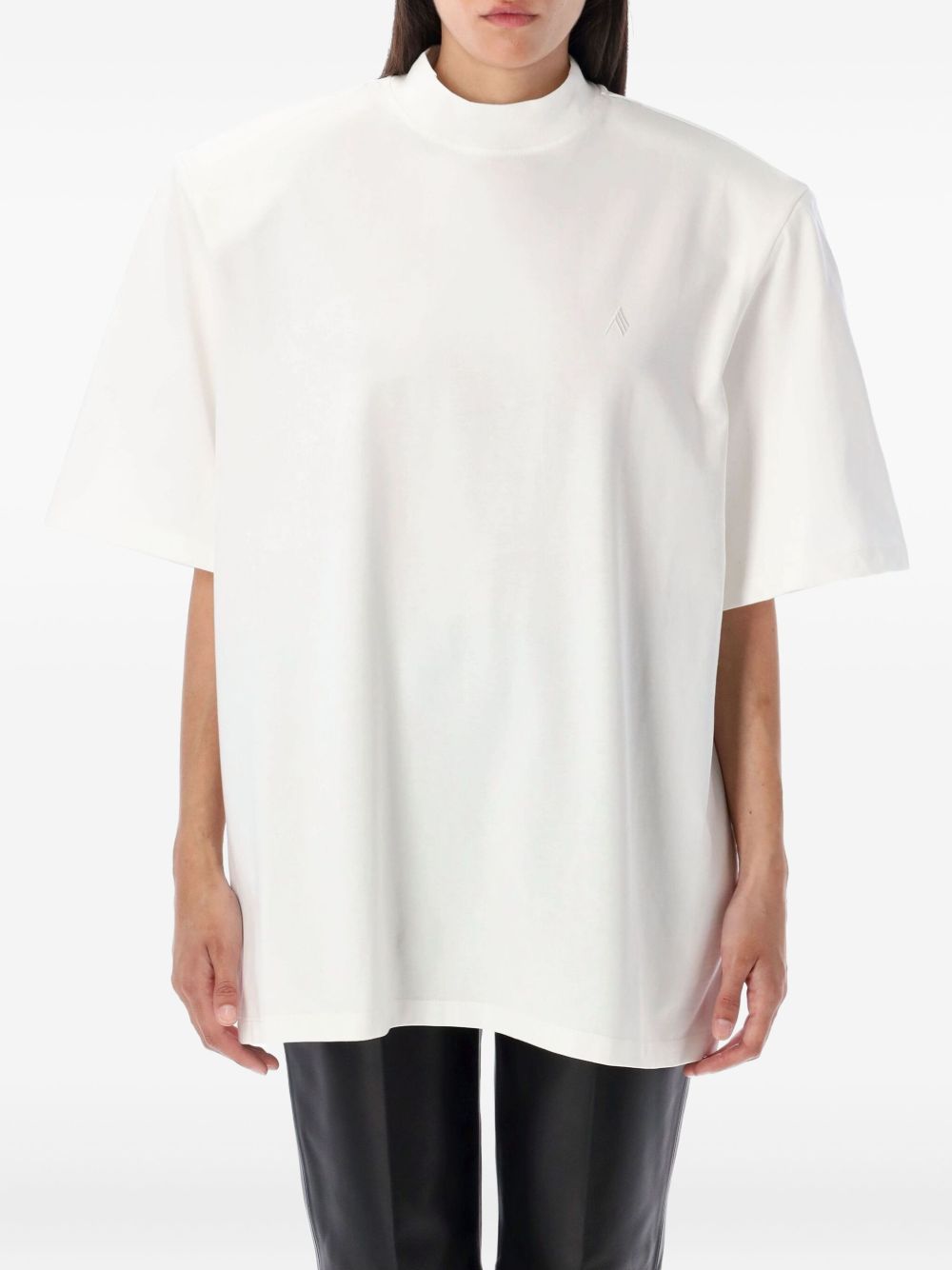 THE ATTICO Mock Neck Short Sleeve T-Shirt