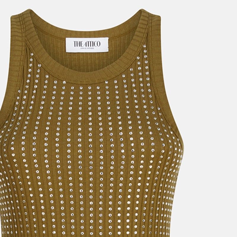 THE ATTICO Glamorous Mini Dress with Rhinestones