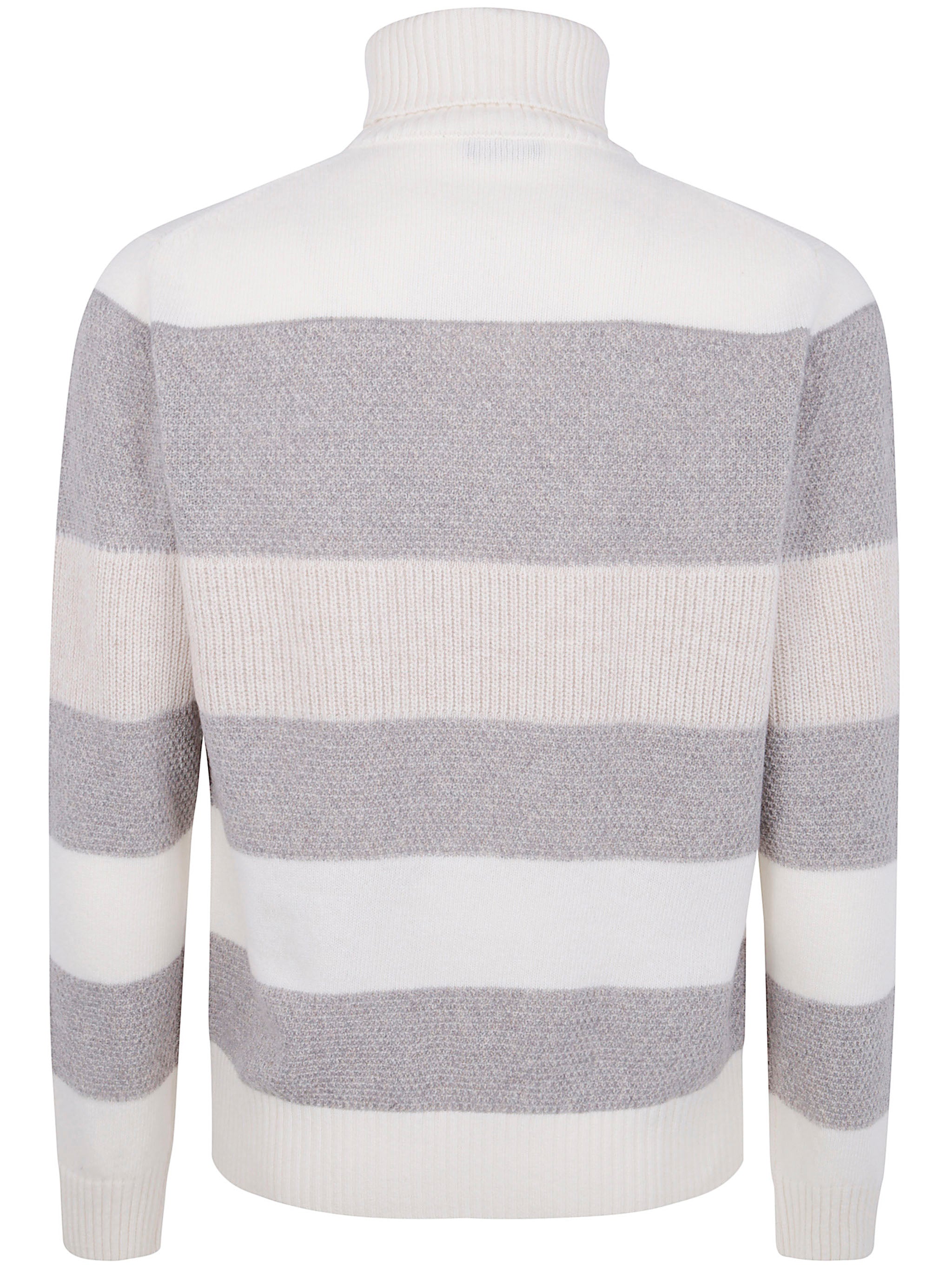 BARBA Napoli Men's Horizontal Stripes Turtle Neck Sweater