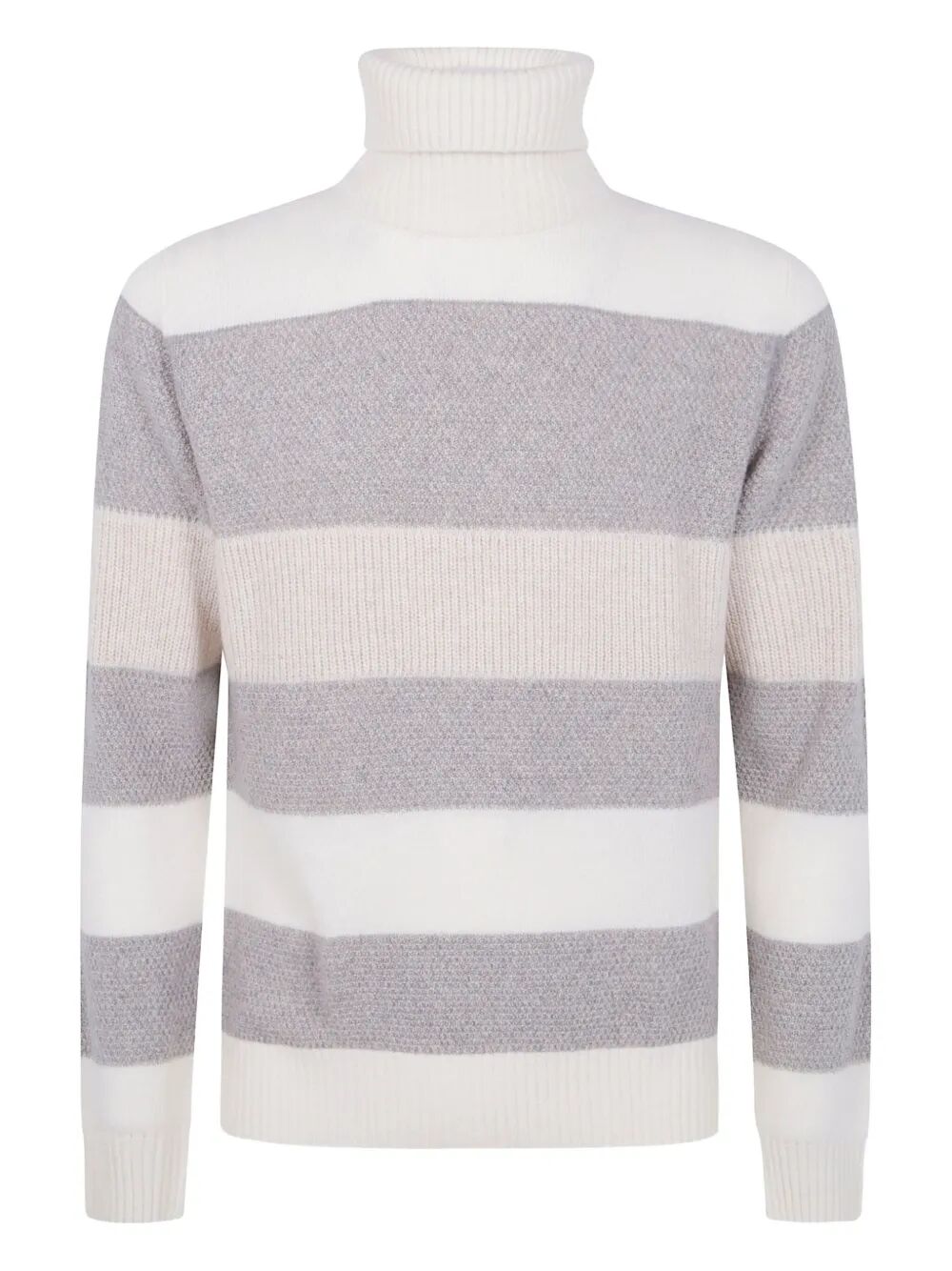 BARBA Napoli Men's Horizontal Stripes Turtle Neck Sweater