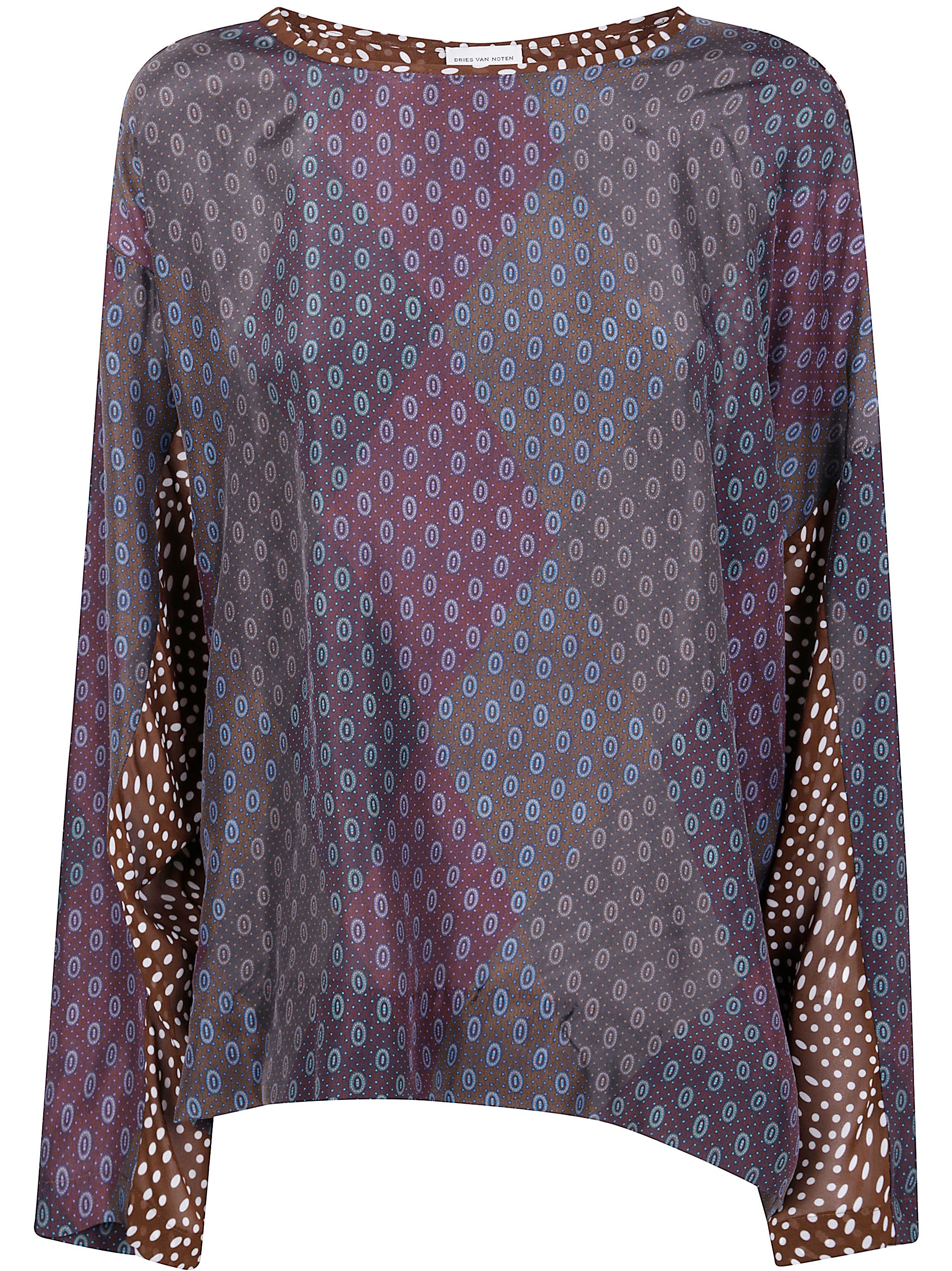 DRIES VAN NOTEN Silk Habotai Print Shirt