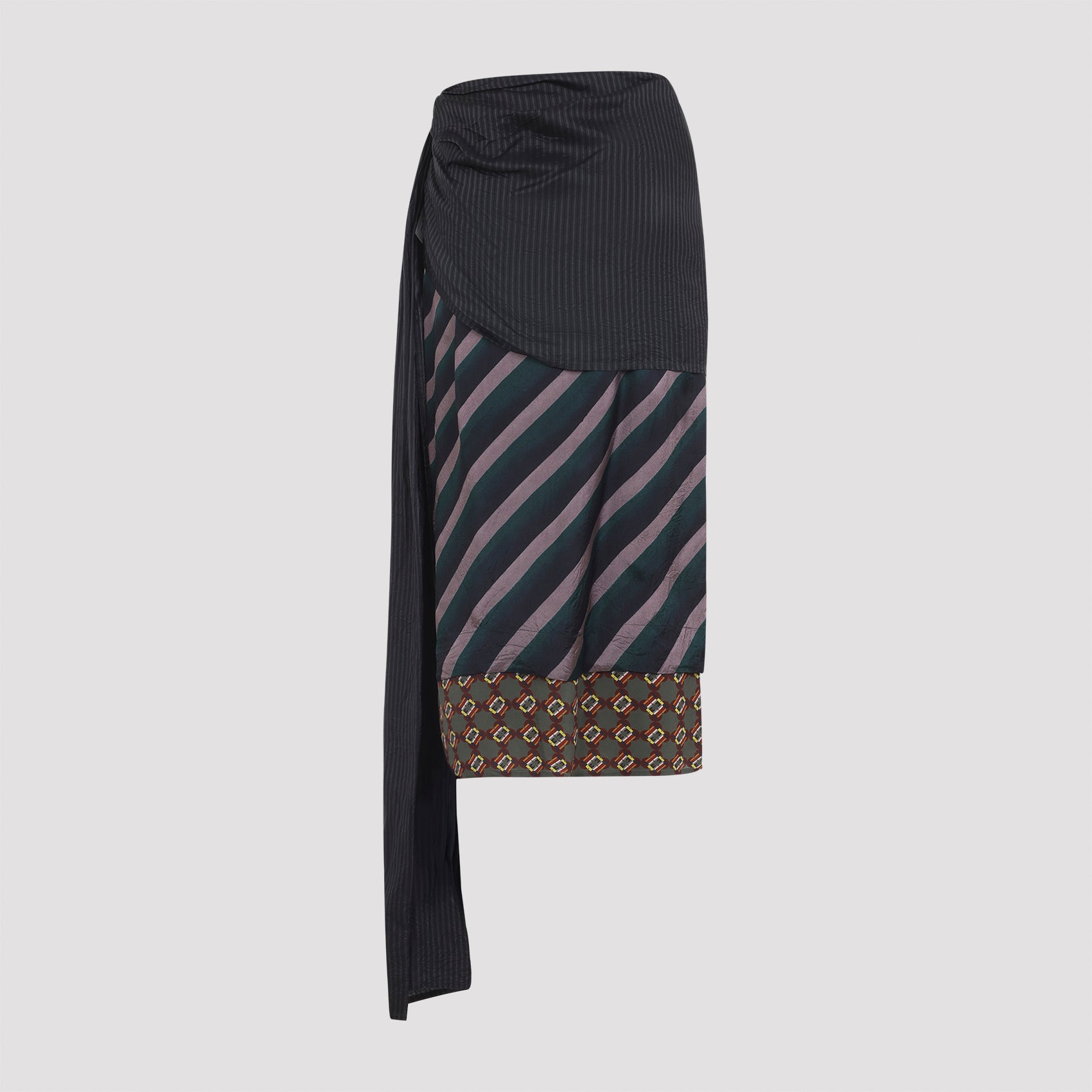 DRIES VAN NOTEN Midi Skirt with Luxurious Silk Blend