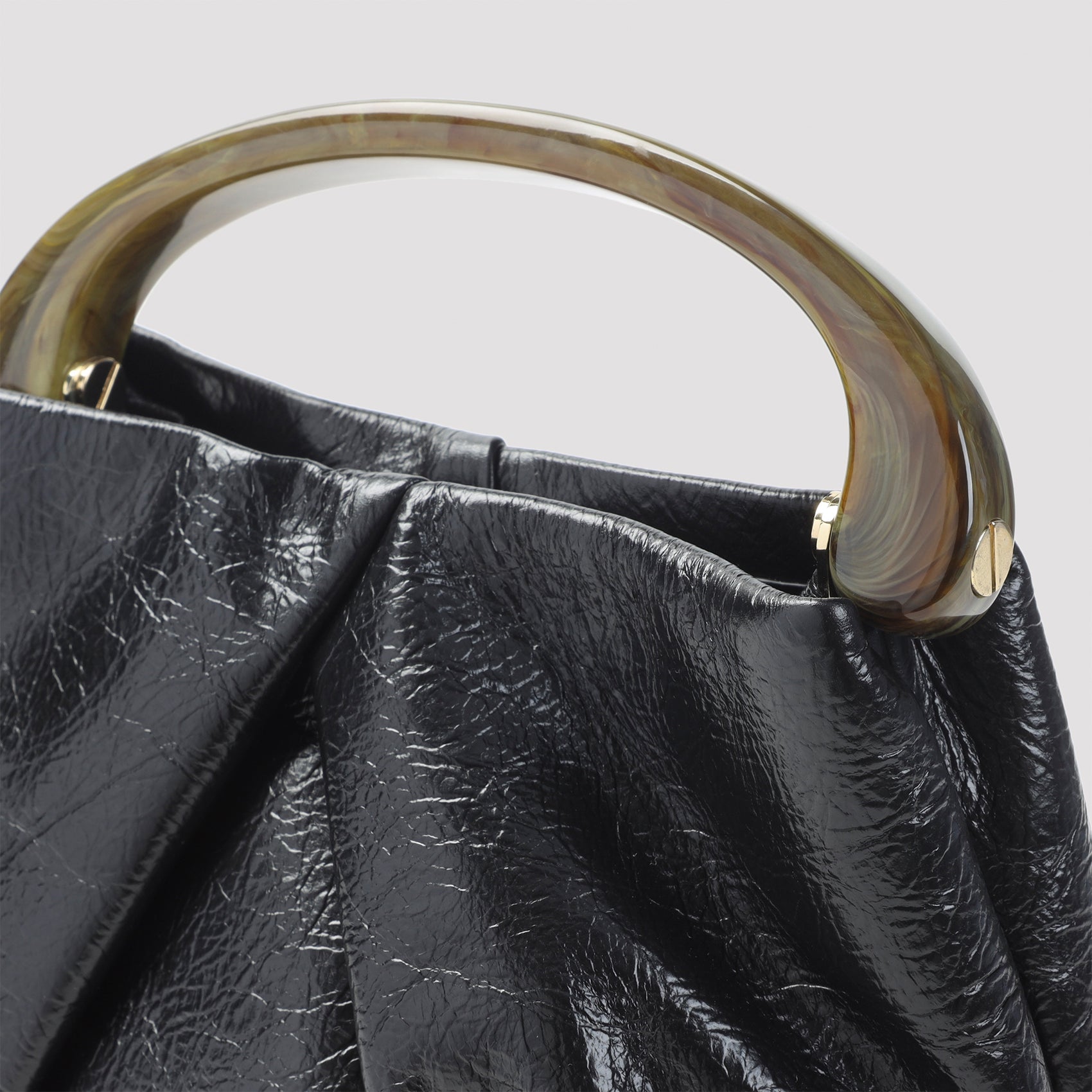 DRIES VAN NOTEN Medium Leather Shoulder Handbag with Flap