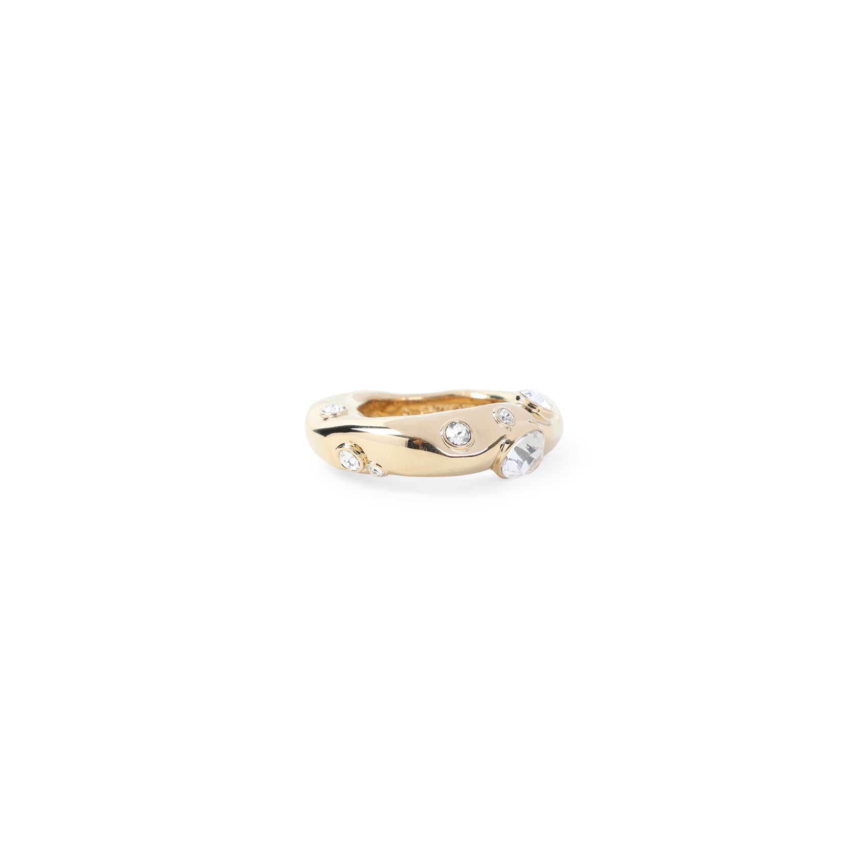 DRIES VAN NOTEN Elegant Brass and Glass Ring for Women