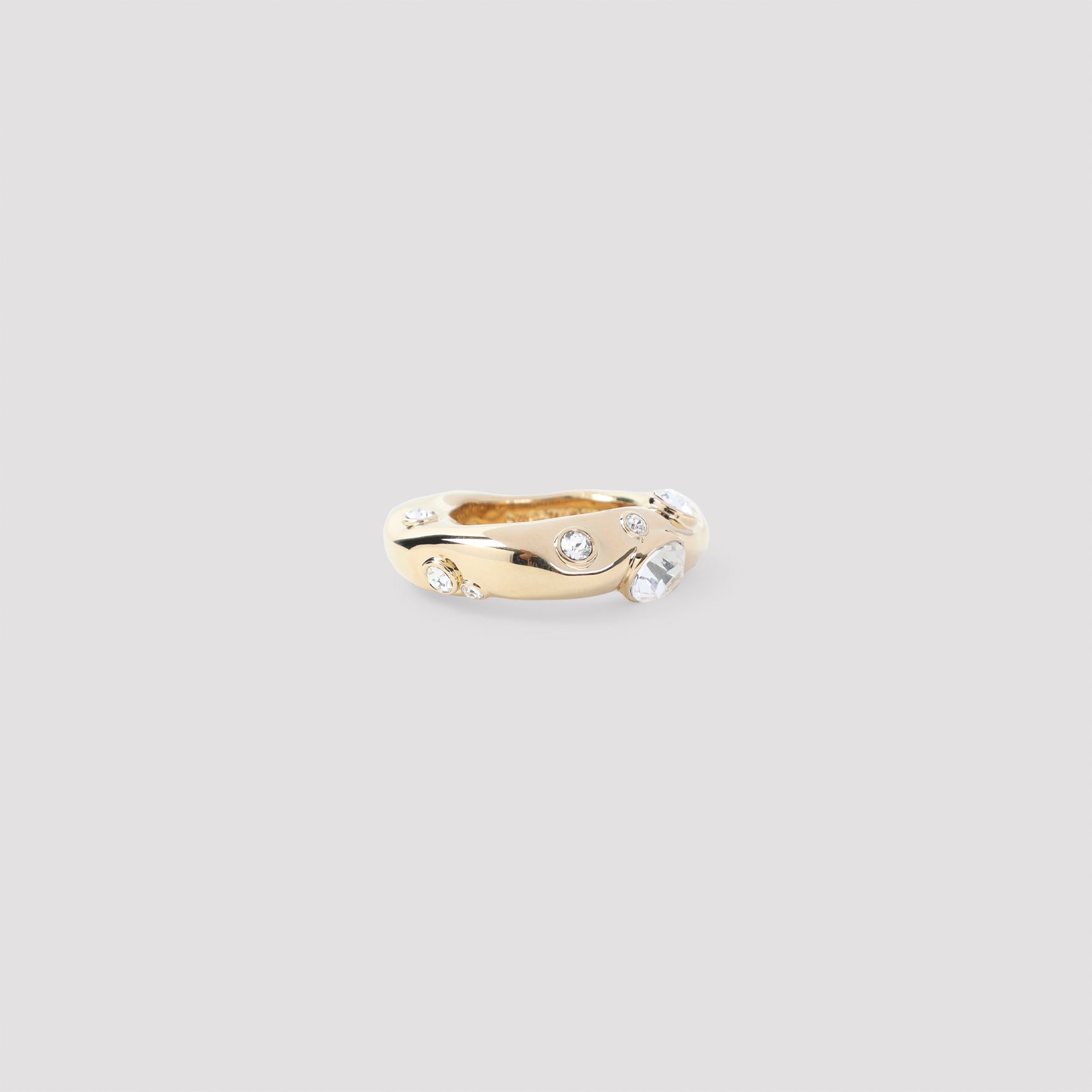 DRIES VAN NOTEN Elegant Brass and Glass Ring for Women